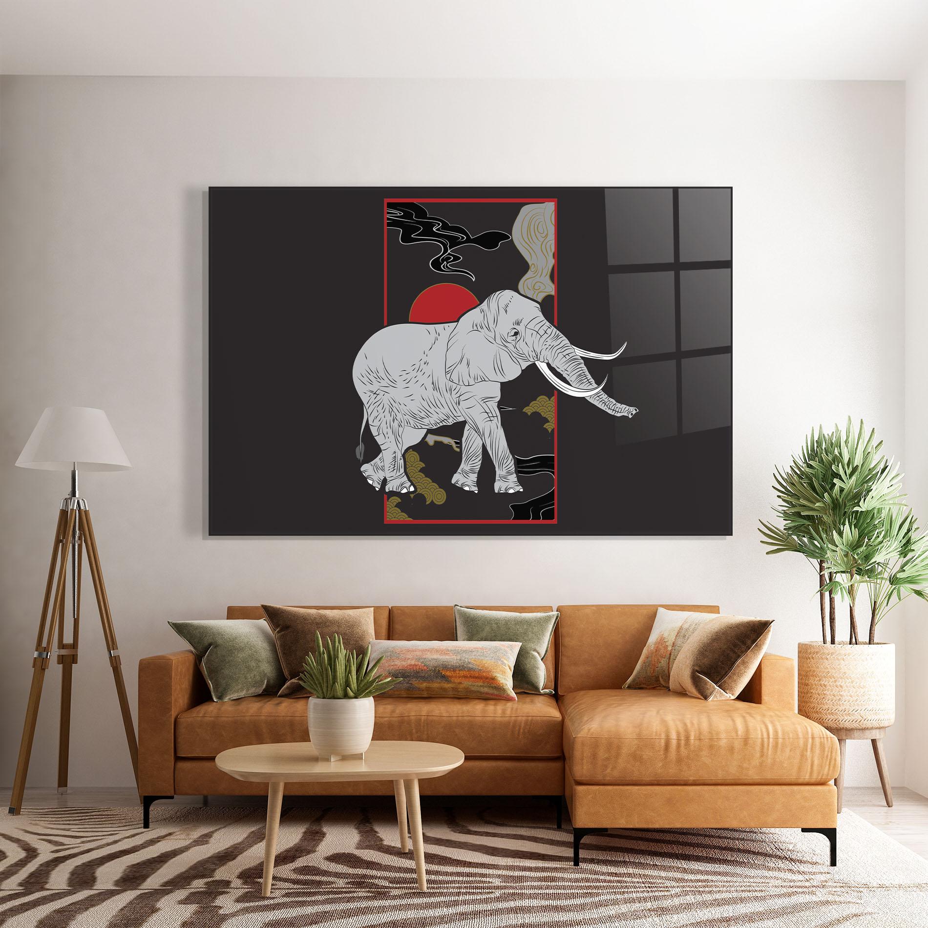 Glasbild Elephant Asia mockup 7