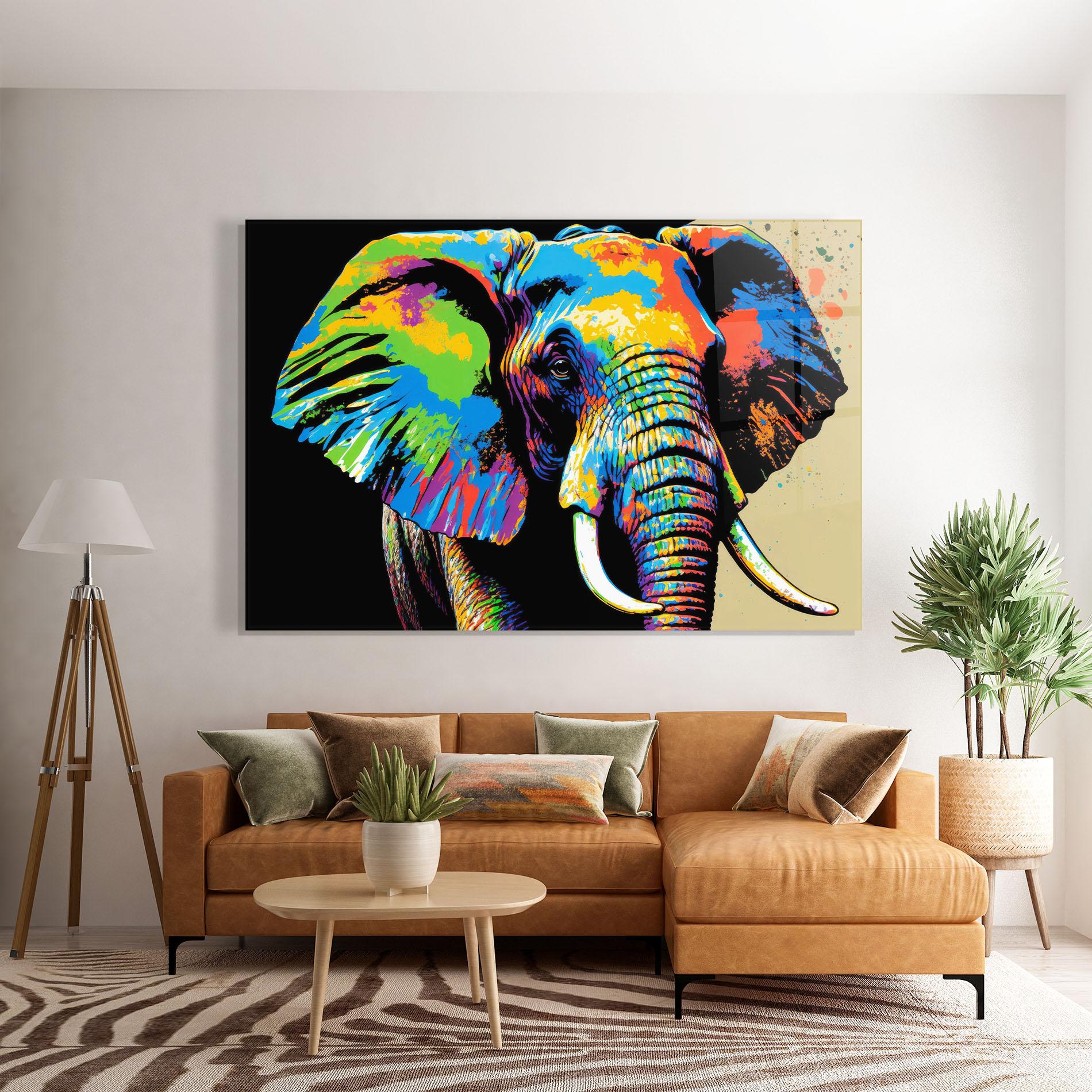 Glasbild Elephant Portrait mockup 7