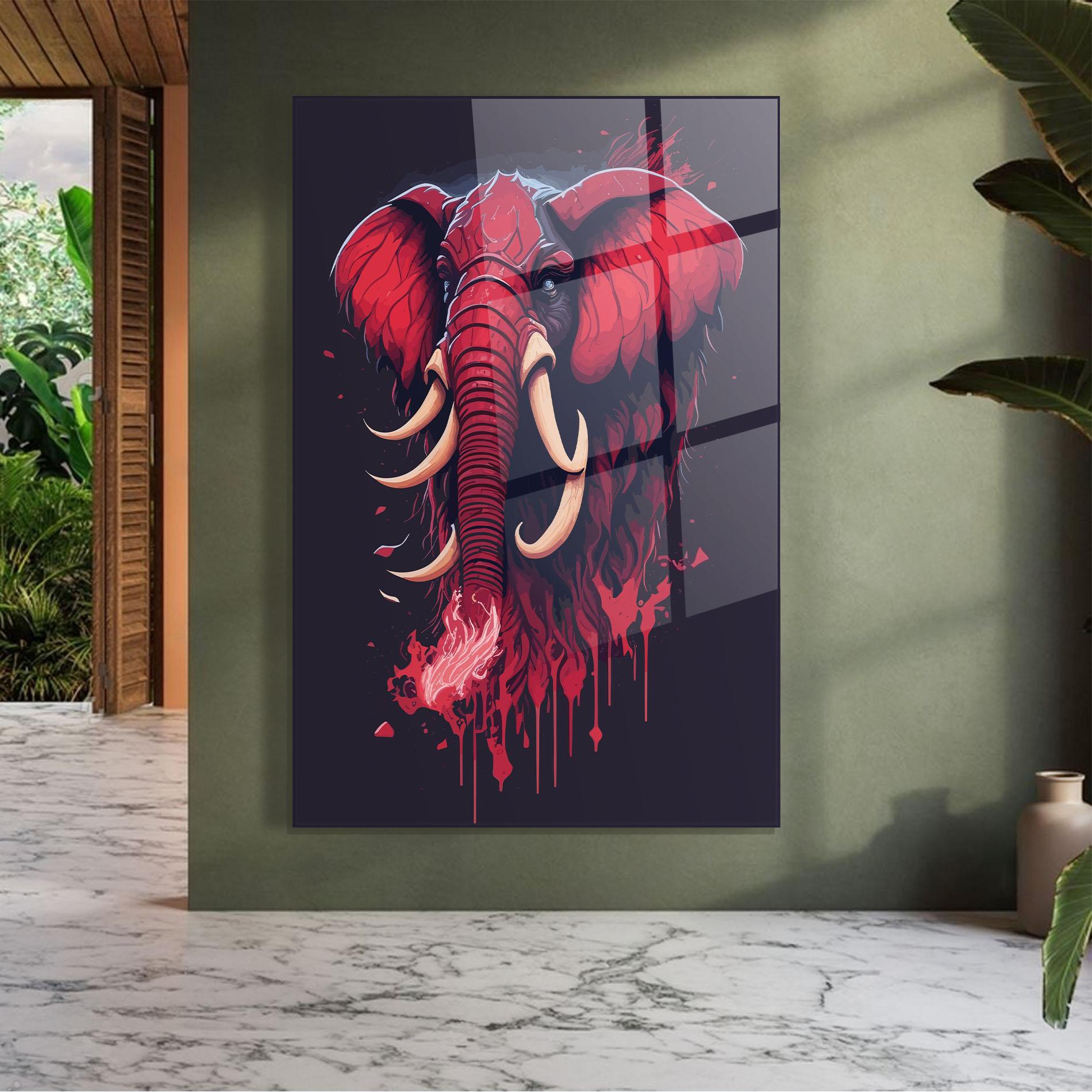 Glasbild Bloody Elephant mockup 7