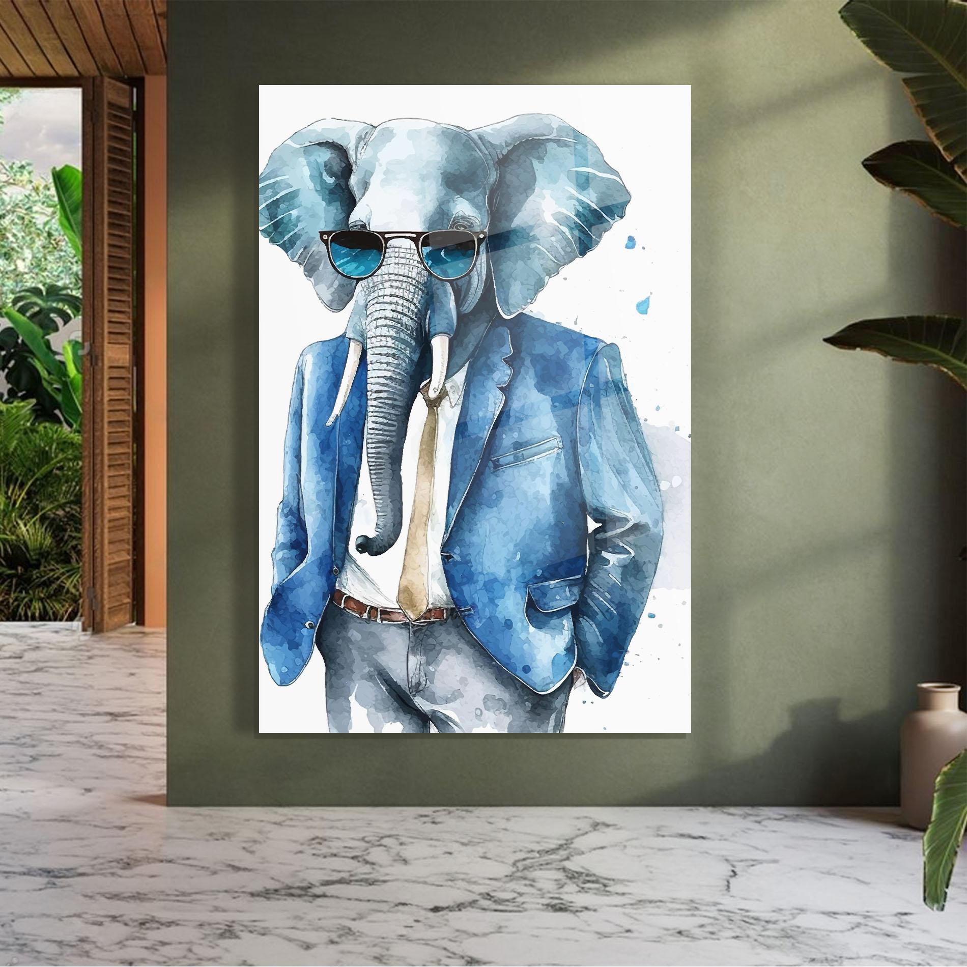 Glasbild Bussiness Elephant mockup 7