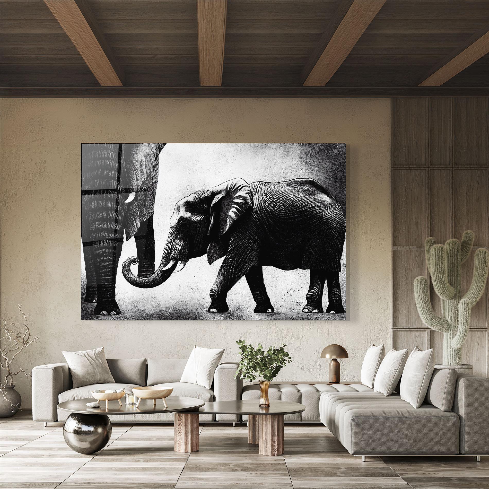 Glasbild Baby Elephant mockup 8