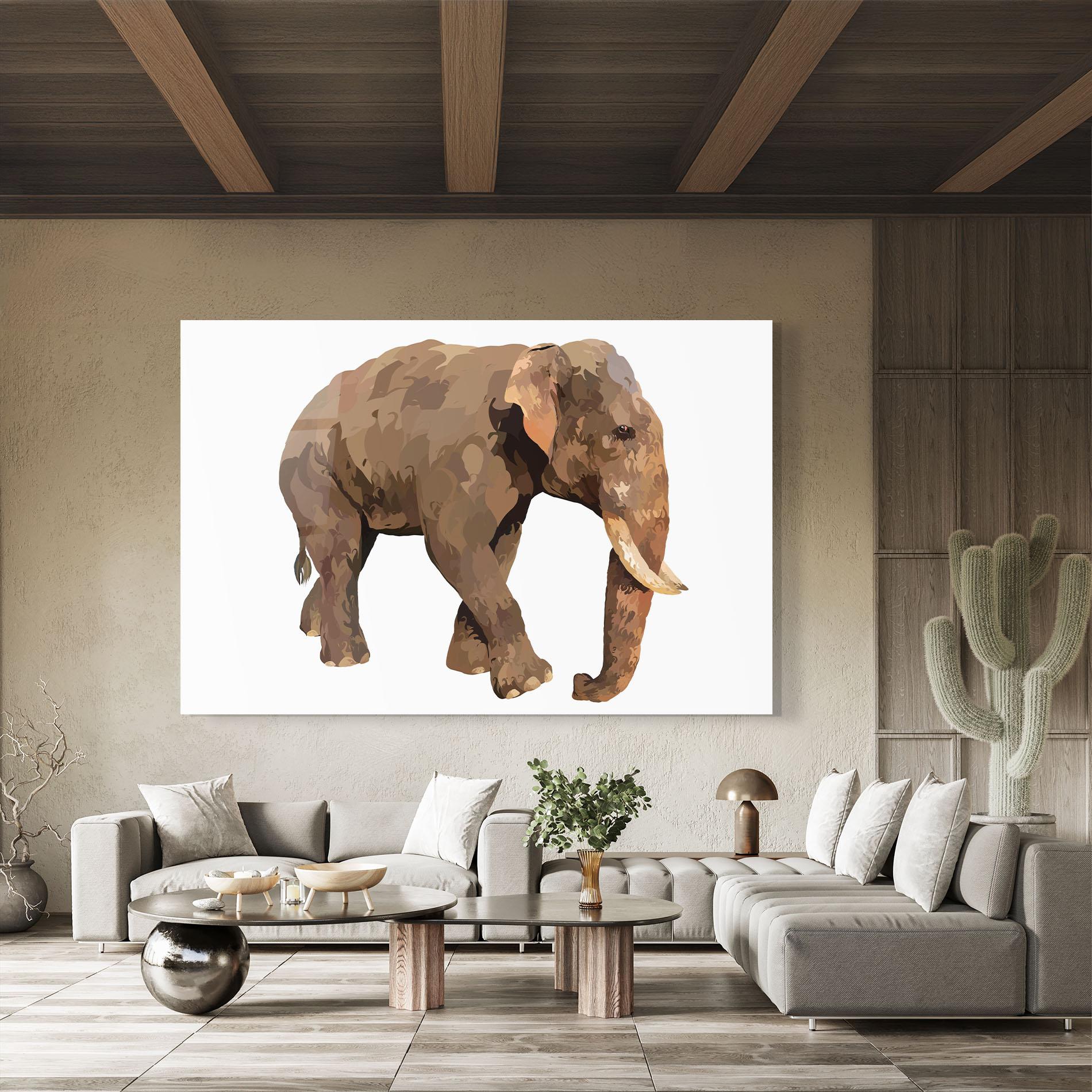 Glasbild Brown Elephant mockup 8