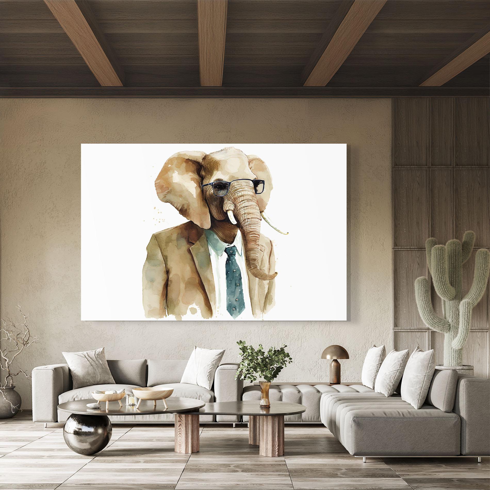 Glasbild Bussines Elephant mockup 8