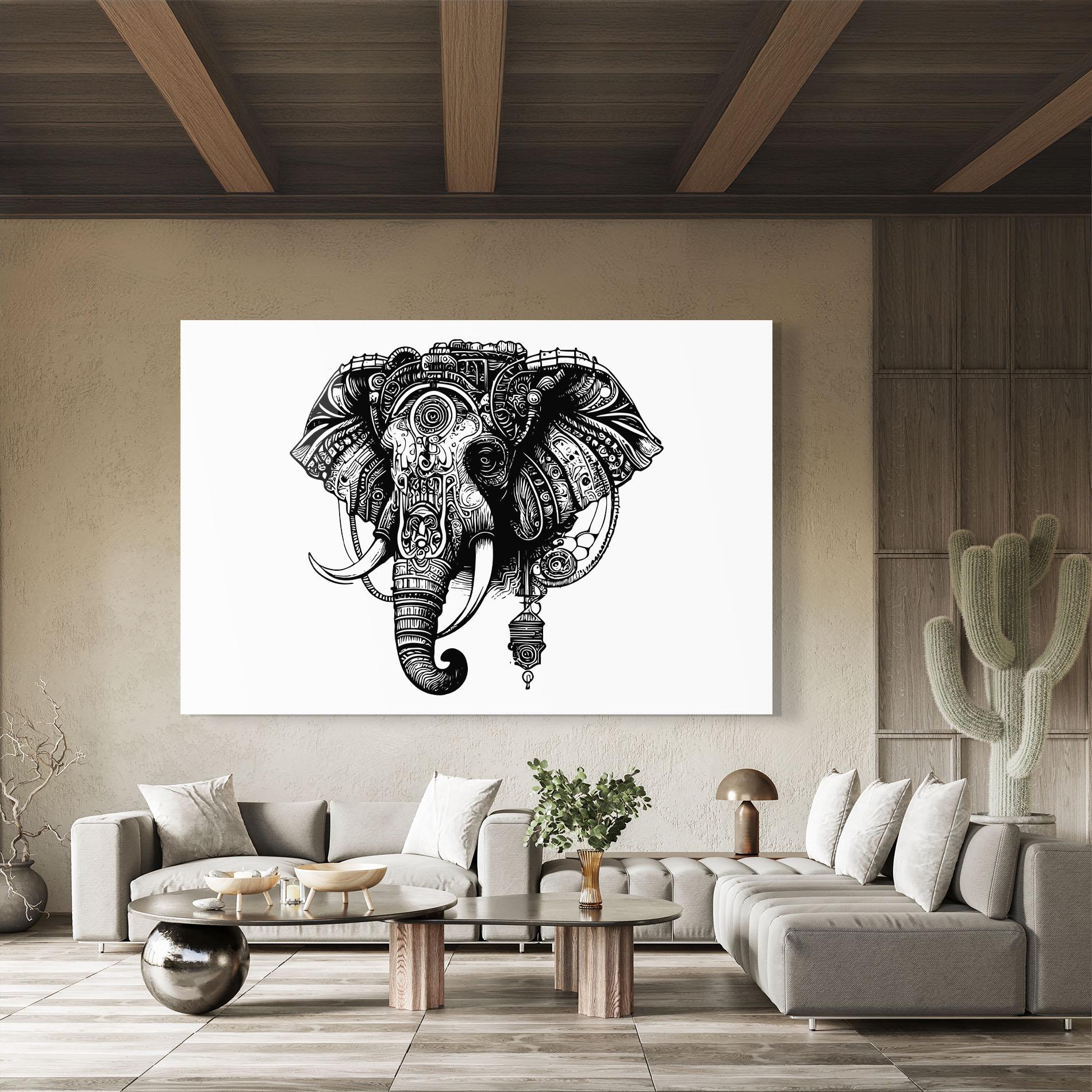 Glasbild Ehephant Head mockup 8