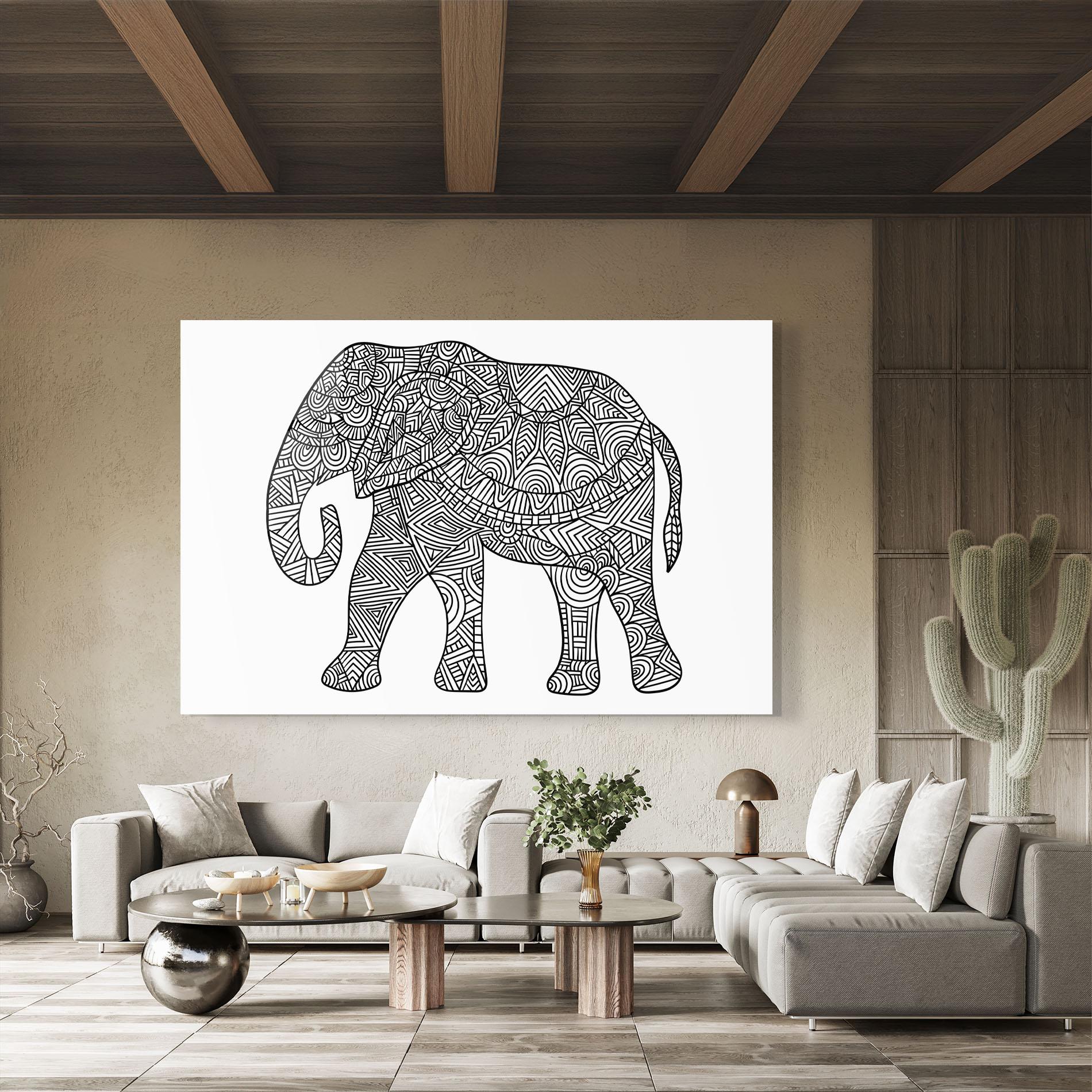 Glasbild Elephant Mandala mockup 8