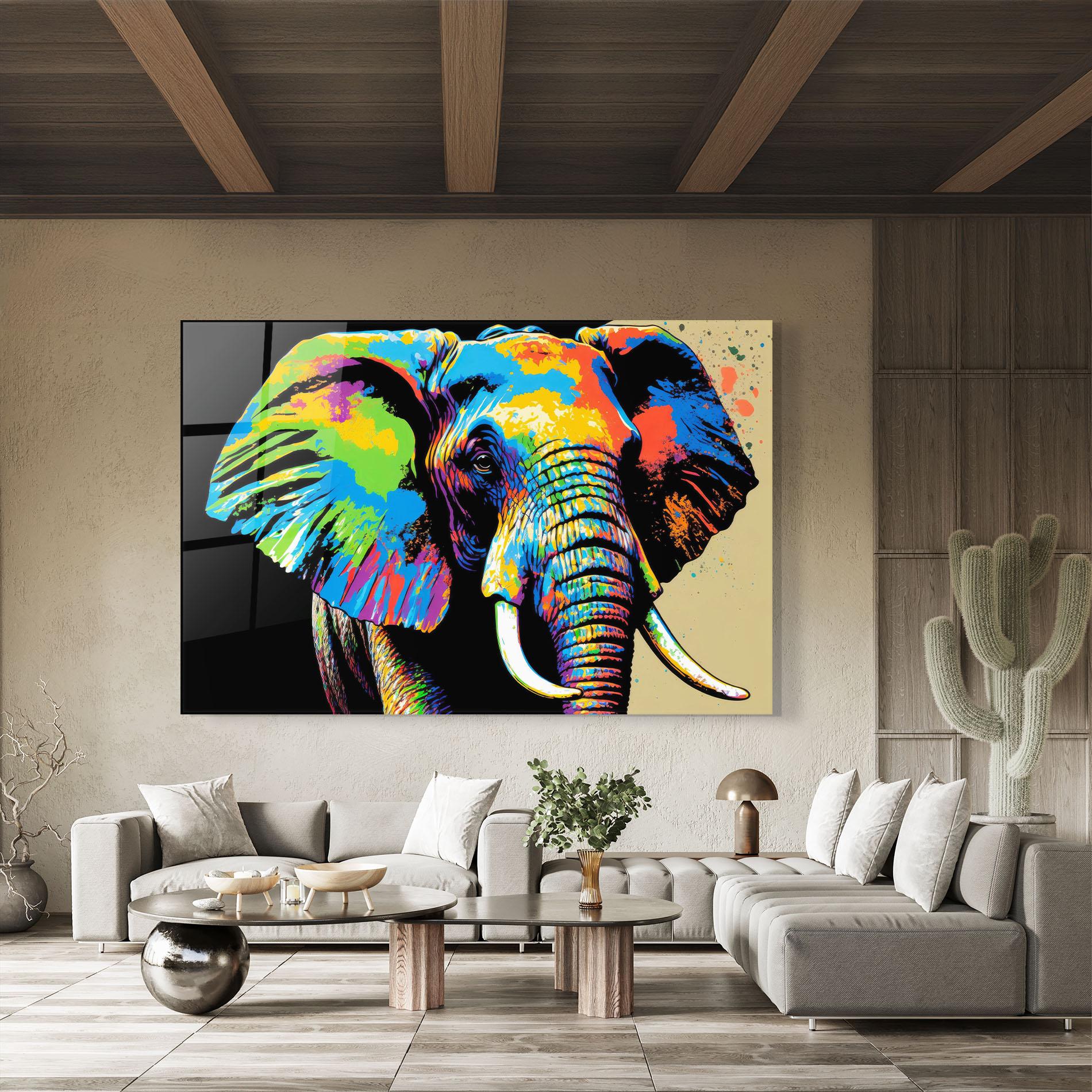 Glasbild Elephant Portrait mockup 8