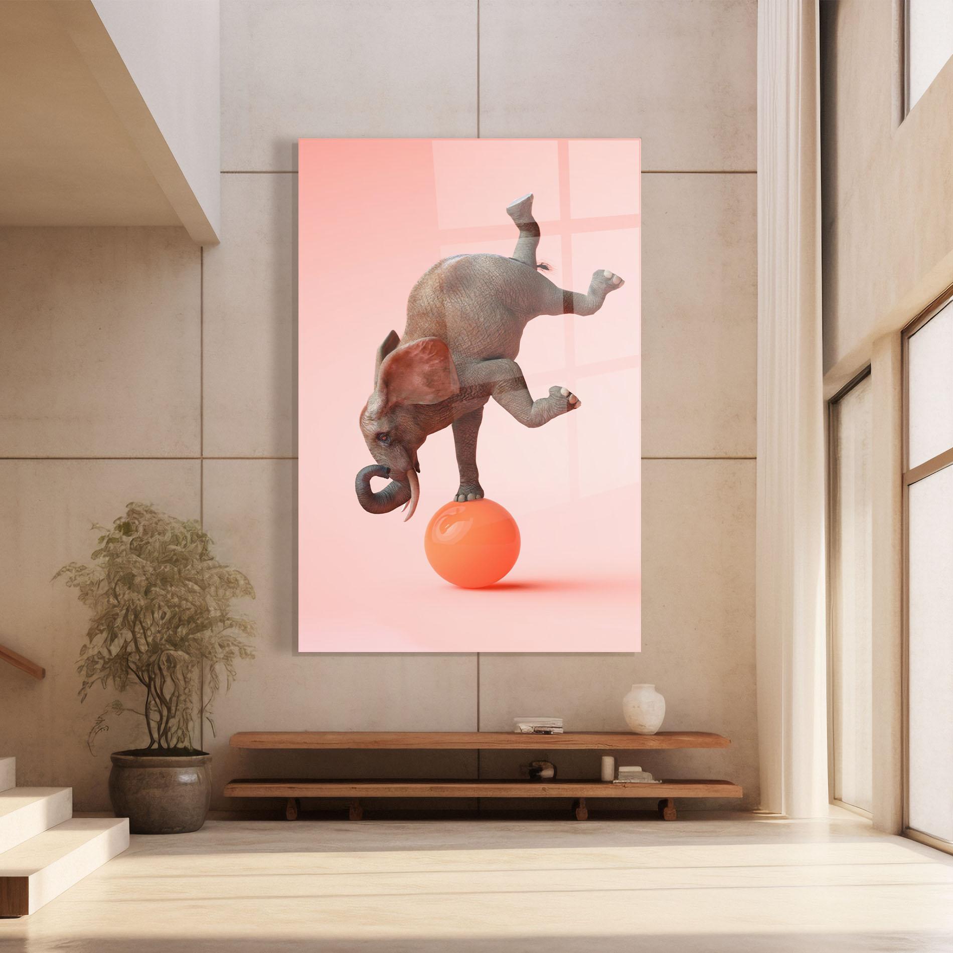 Glasbild Ball Elephant mockup 8