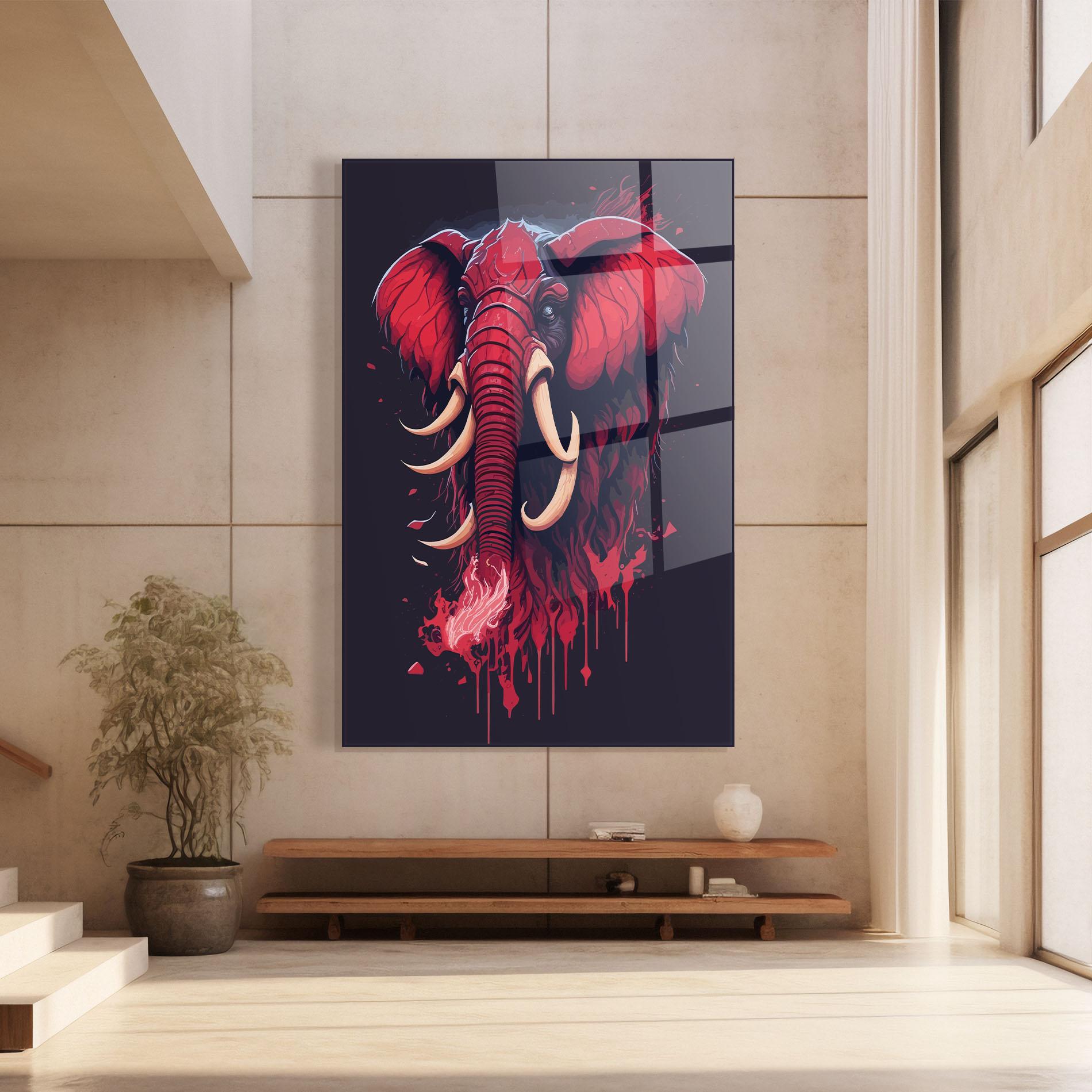Glasbild Bloody Elephant mockup 8