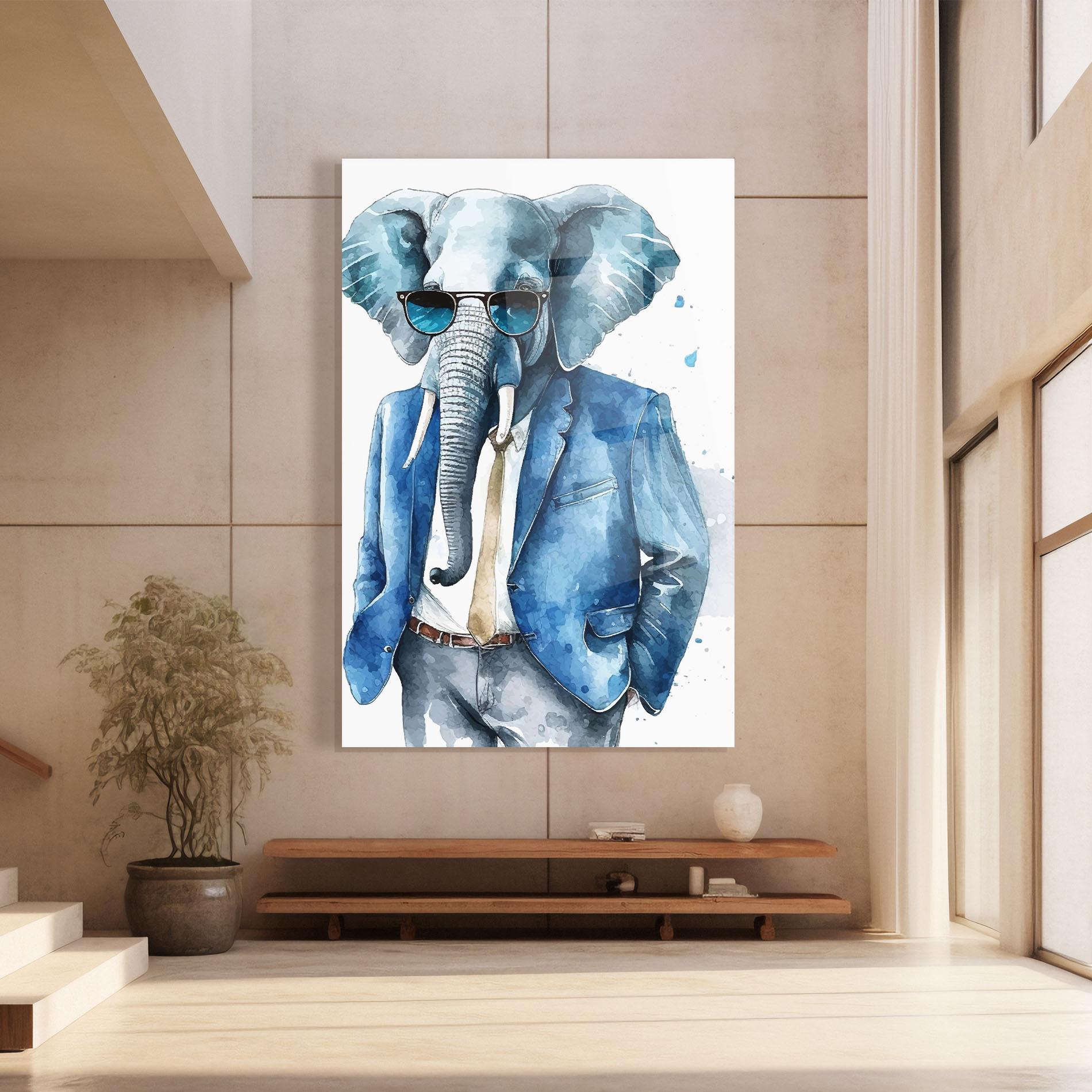 Glasbild Bussiness Elephant mockup 8