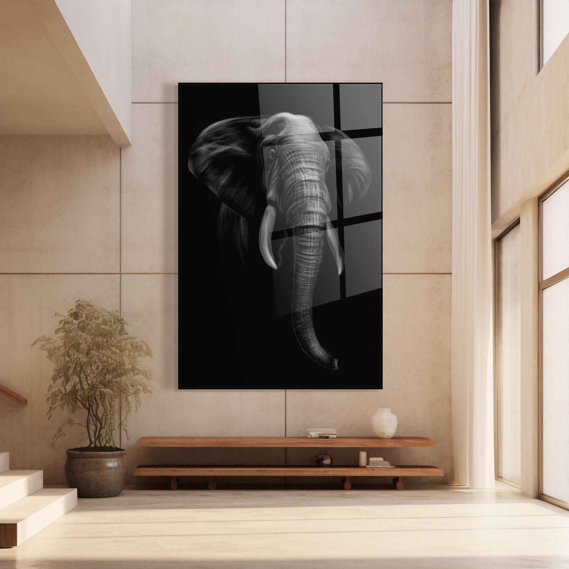 Glasbild Elephant Head mockup 8