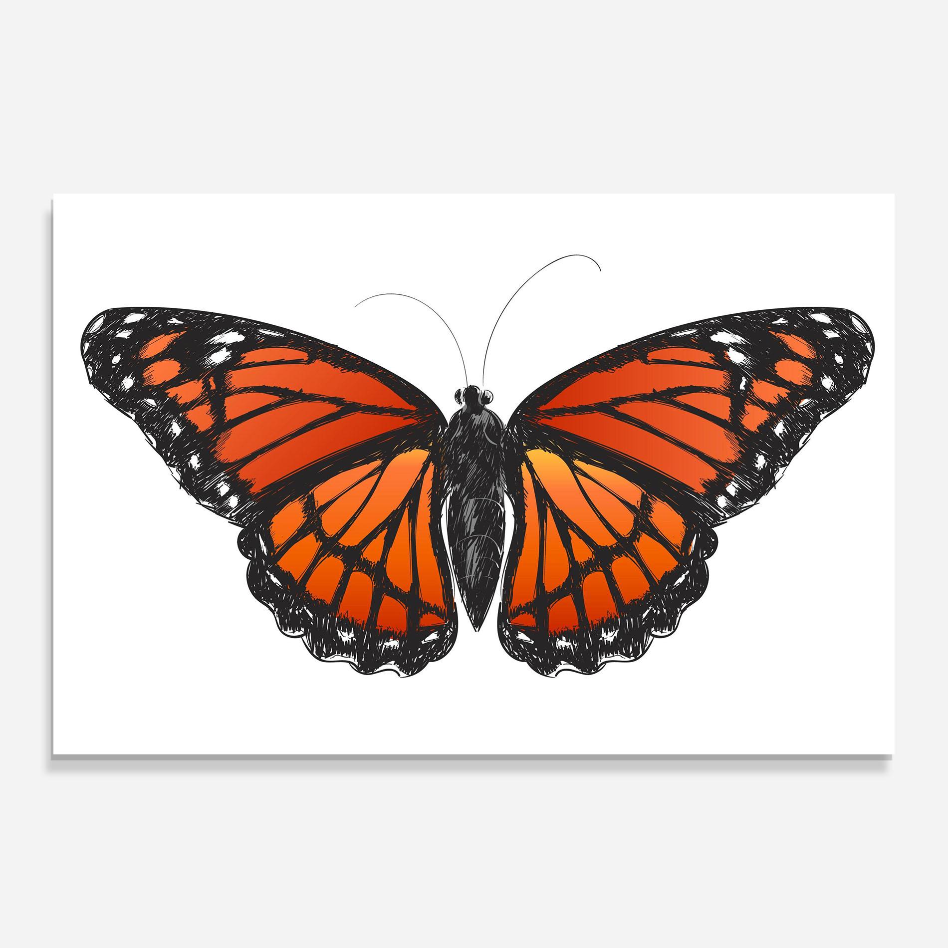 Glasbild Beautiful Orange Butterfly mockup 0