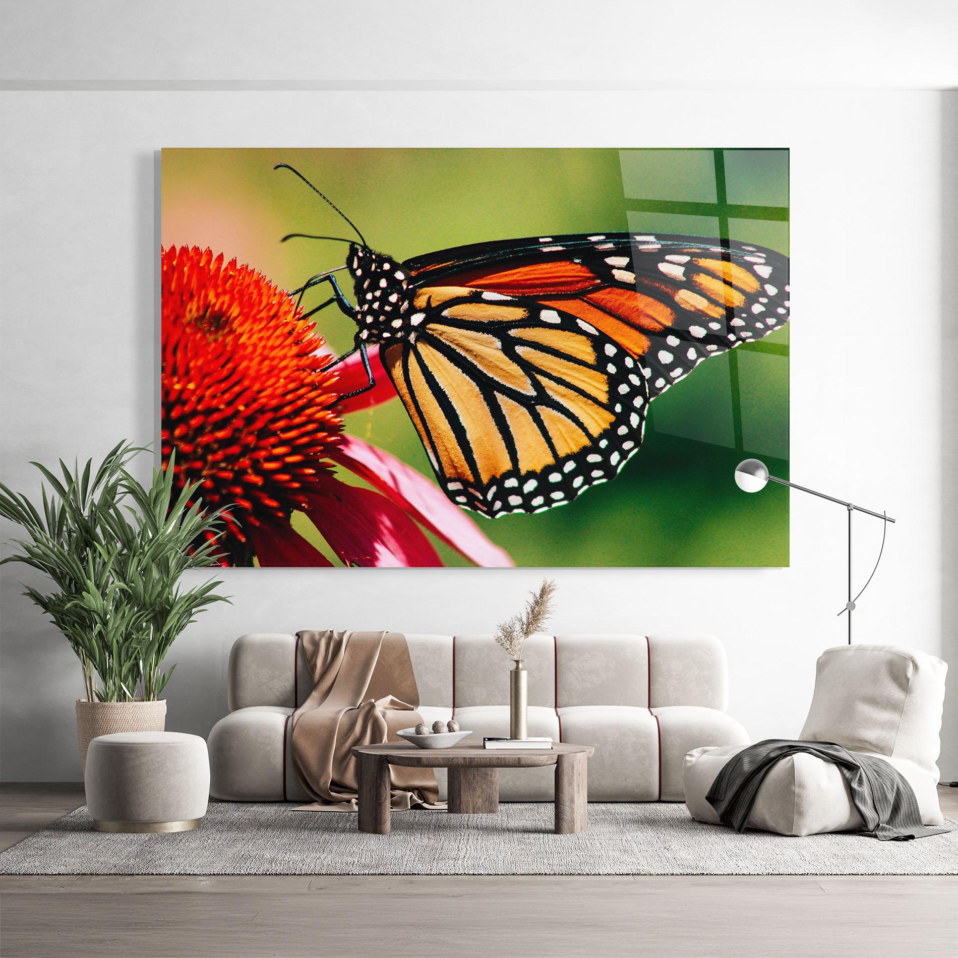 Glasbild Big Orange Butterfly mockup 9