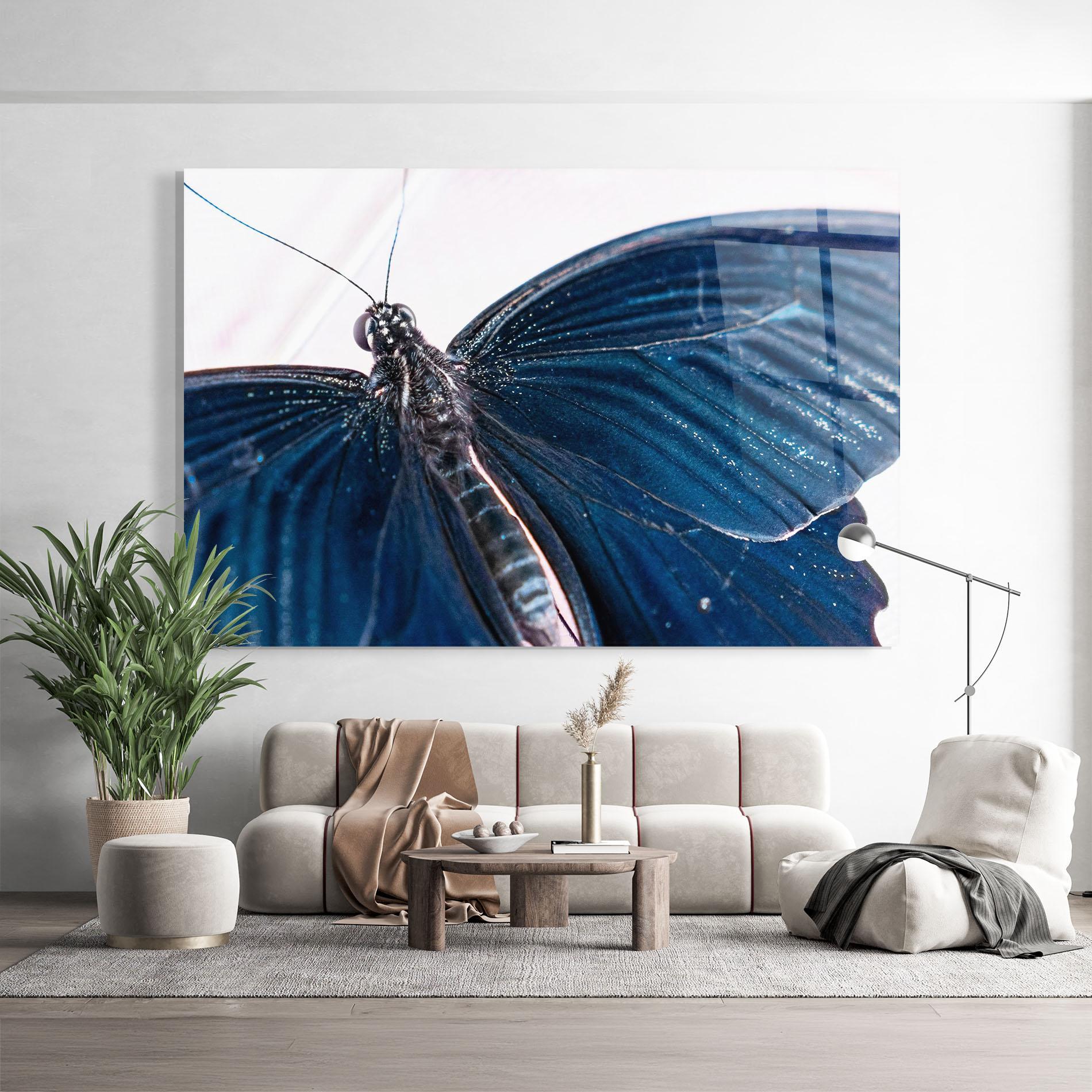 Glasbild Blue Butterfly mockup 9