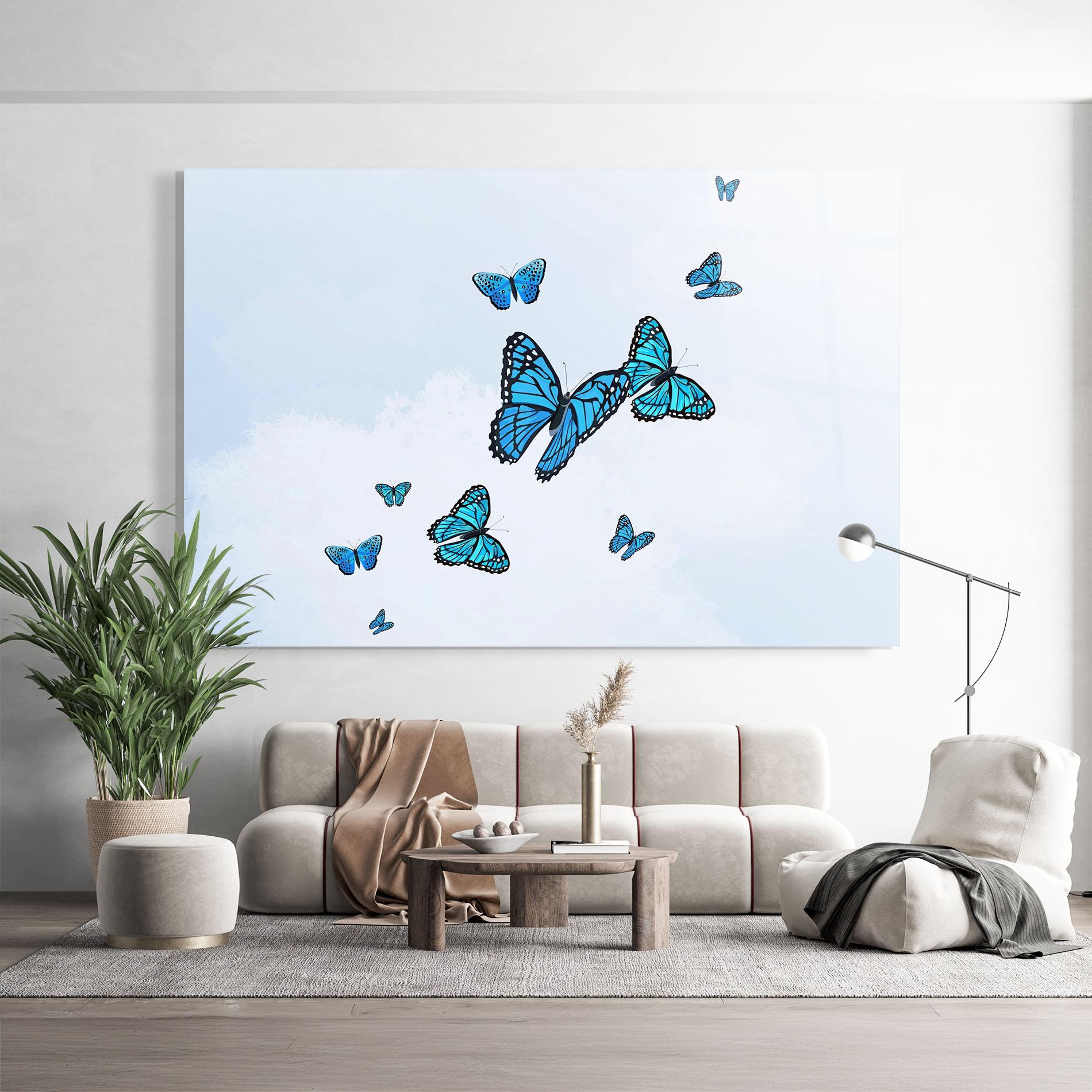 Glasbild Blue Sky Butterfly mockup 9