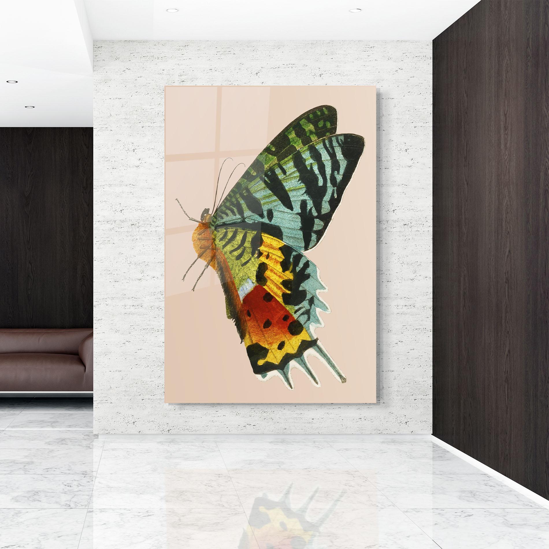 Glasbild Butterfly On Pink mockup 9
