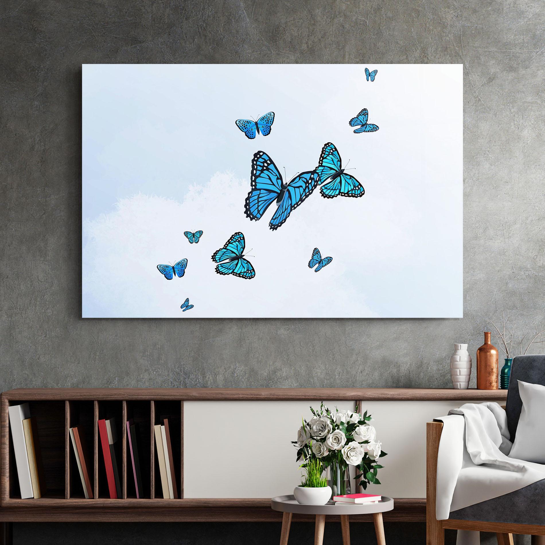 Glasbild Blue Sky Butterfly mockup 2