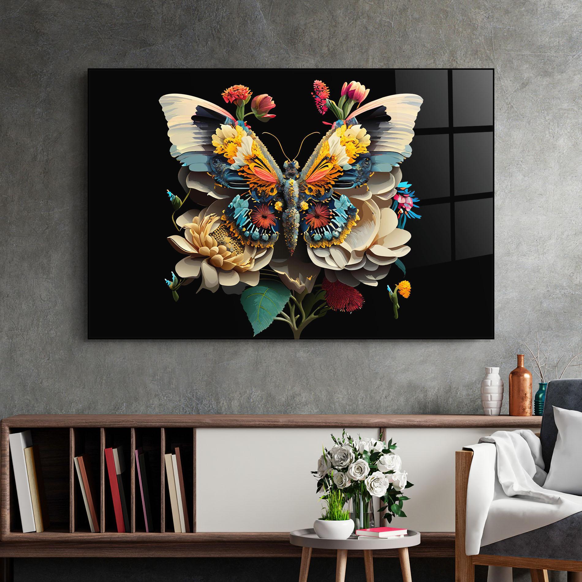 Glasbild Colorful Butterfly mockup 2