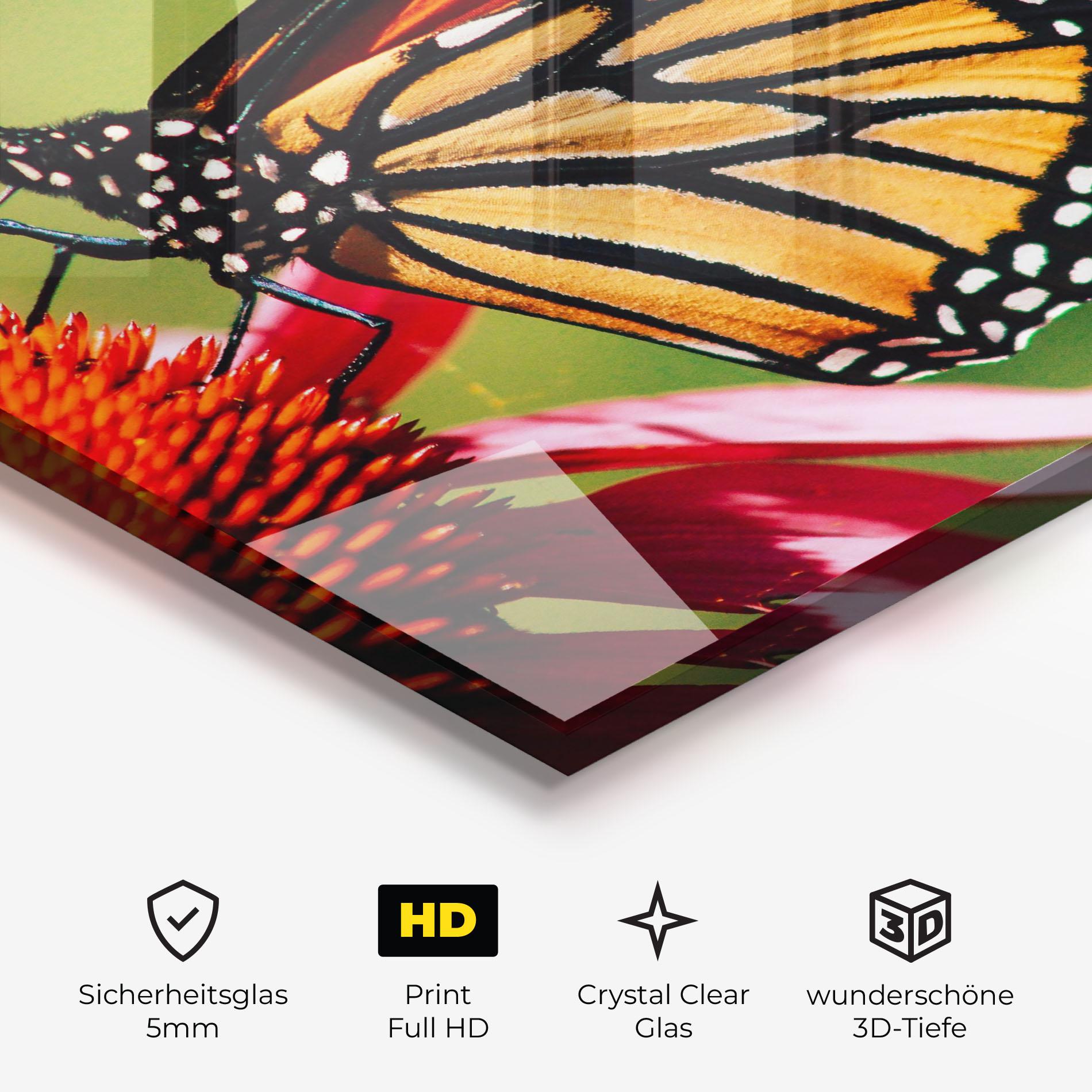 Glasbild Big Orange Butterfly mockup 3