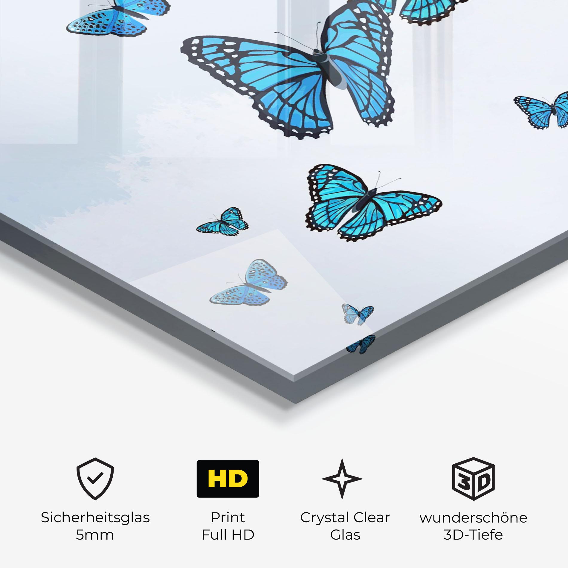Glasbild Blue Sky Butterfly mockup 3