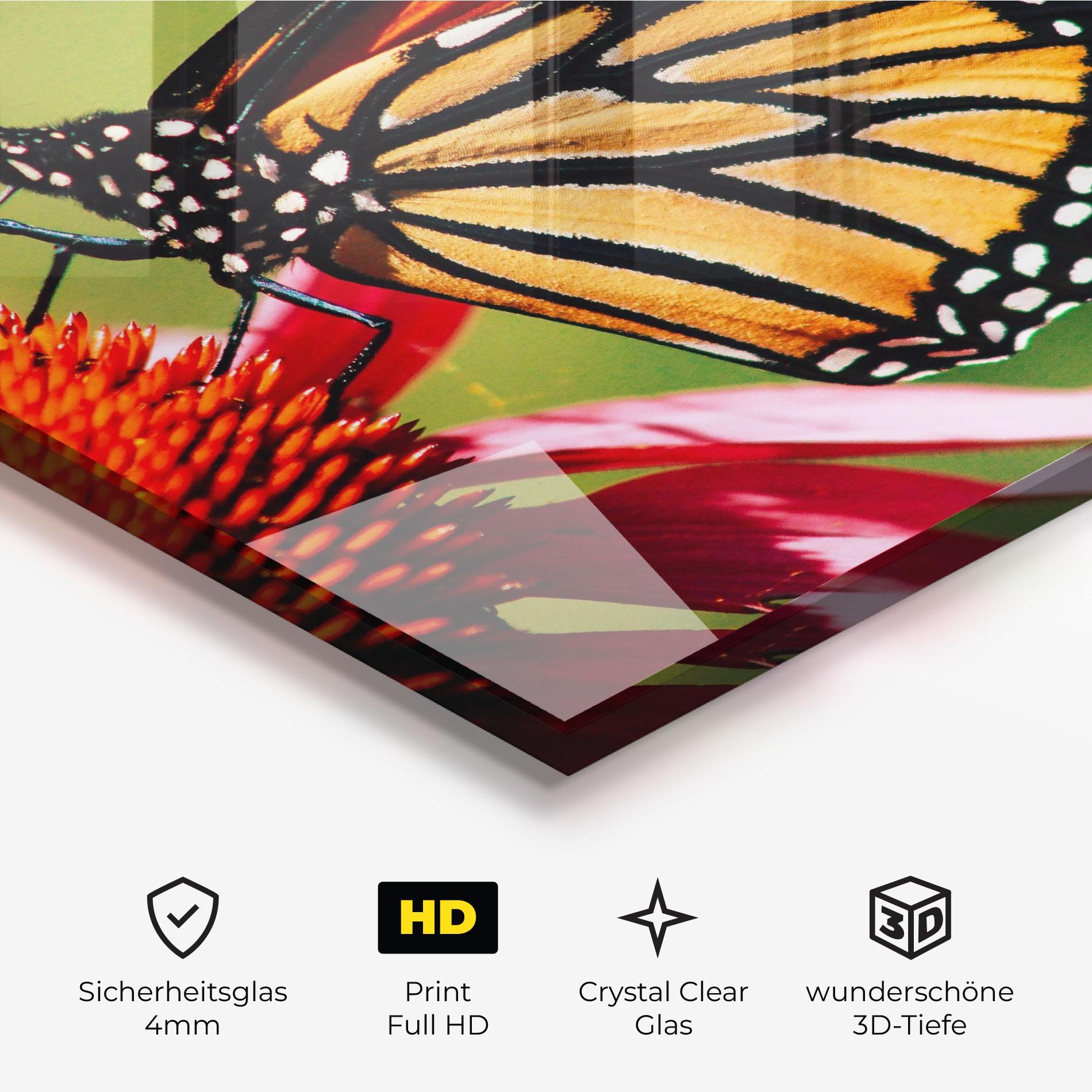 Glasbild Big Orange Butterfly mockup 3