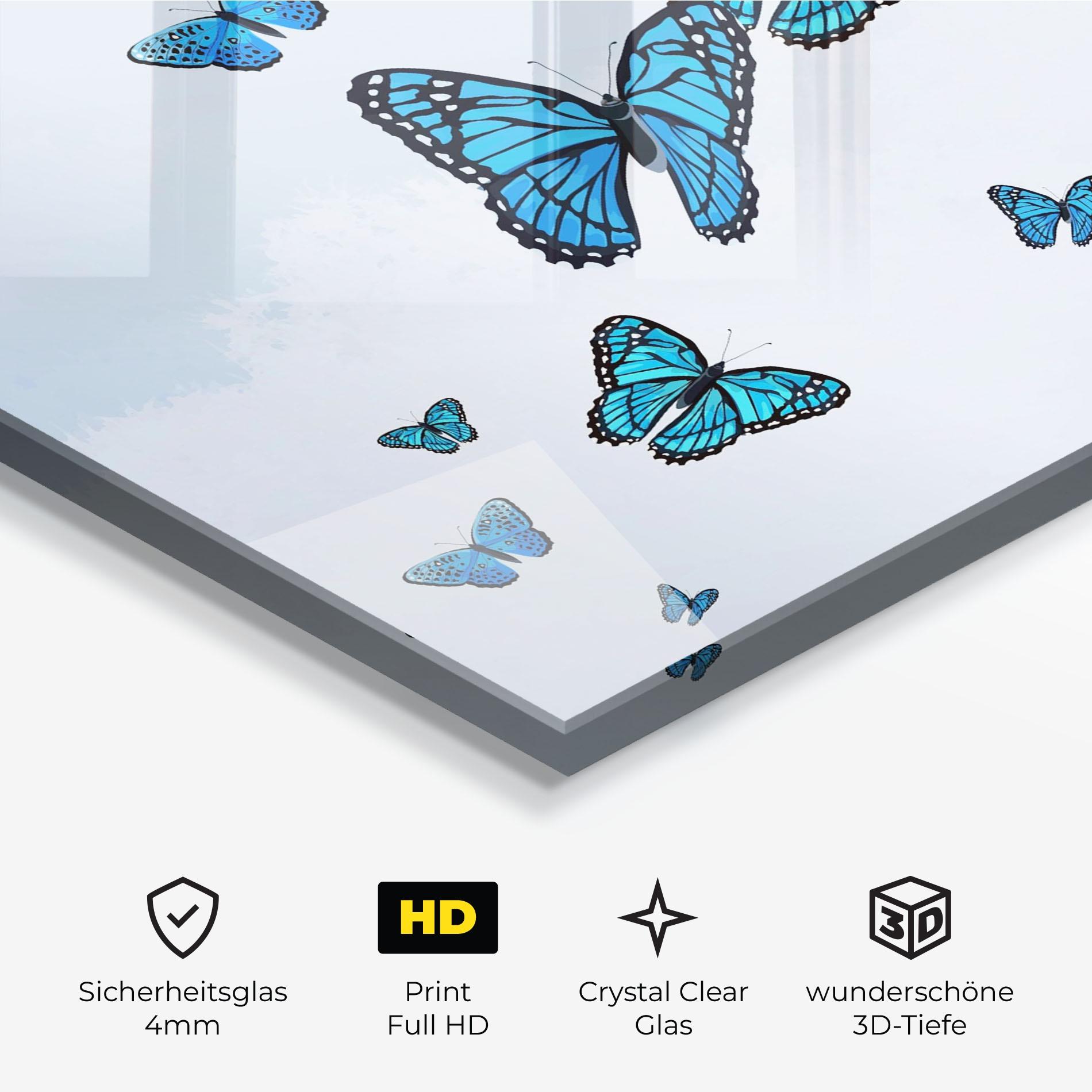 Glasbild Blue Sky Butterfly mockup 3