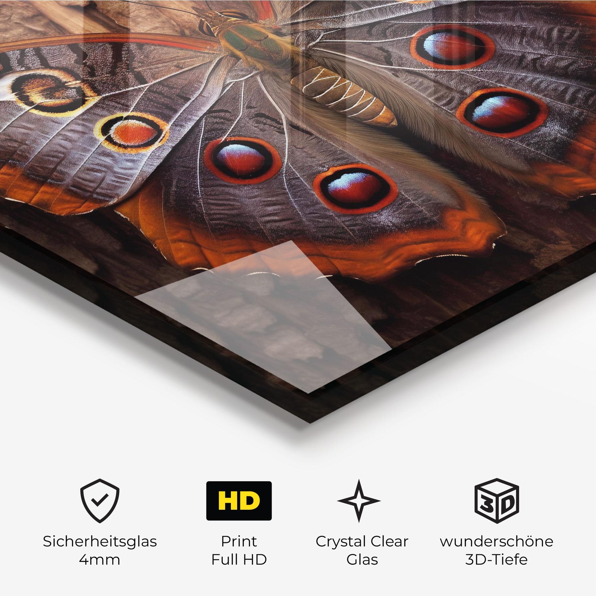 Glasbild Brown Eyes Butterfly mockup 3