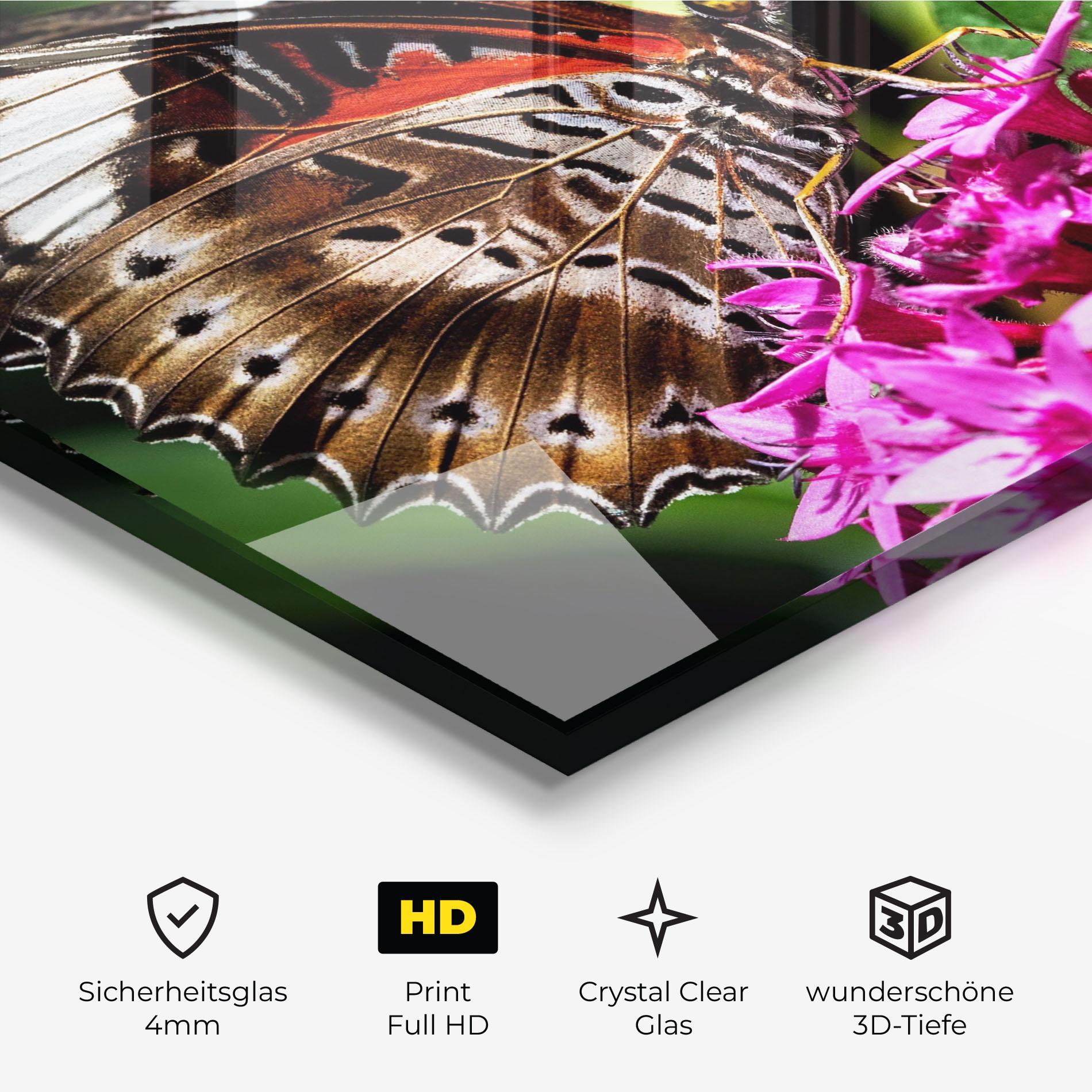 Glasbild Brown Red Butterfly mockup 3