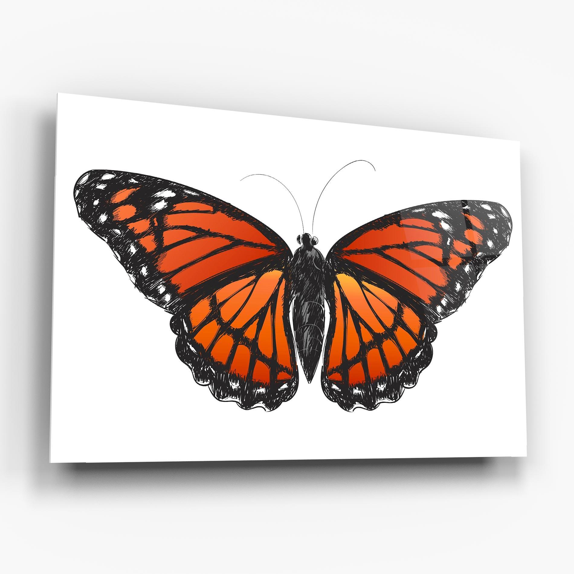 Glasbild Beautiful Orange Butterfly mockup 6
