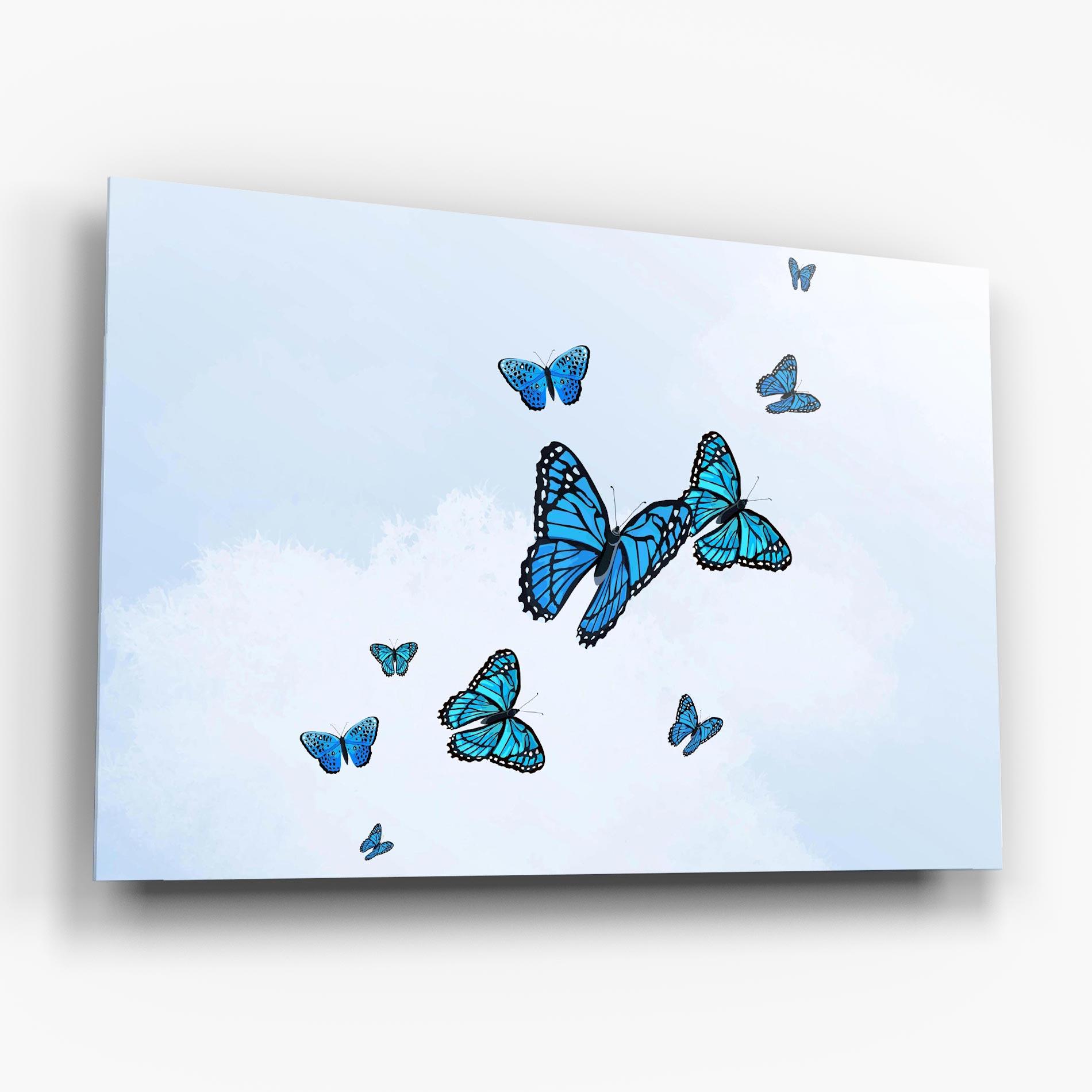 Glasbild Blue Sky Butterfly mockup 6