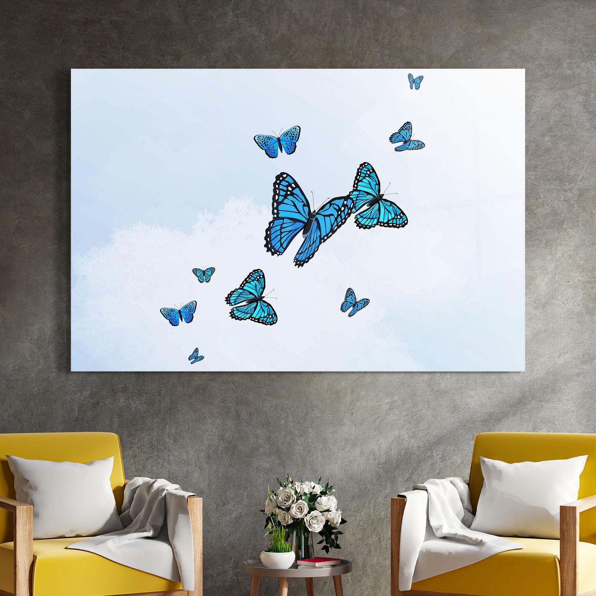 Glasbild Blue Sky Butterfly mockup 4