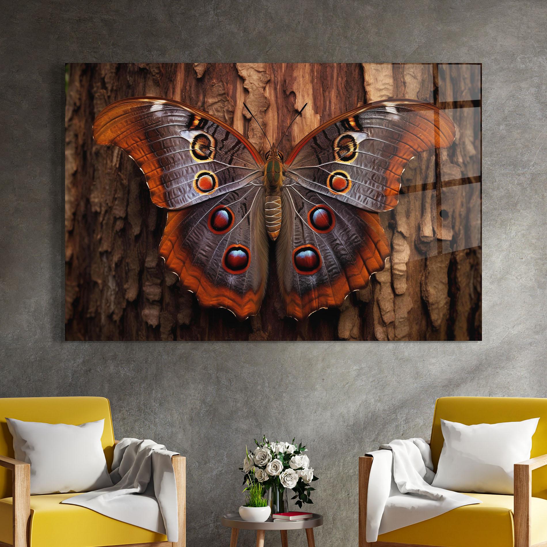 Glasbild Brown Eyes Butterfly mockup 4