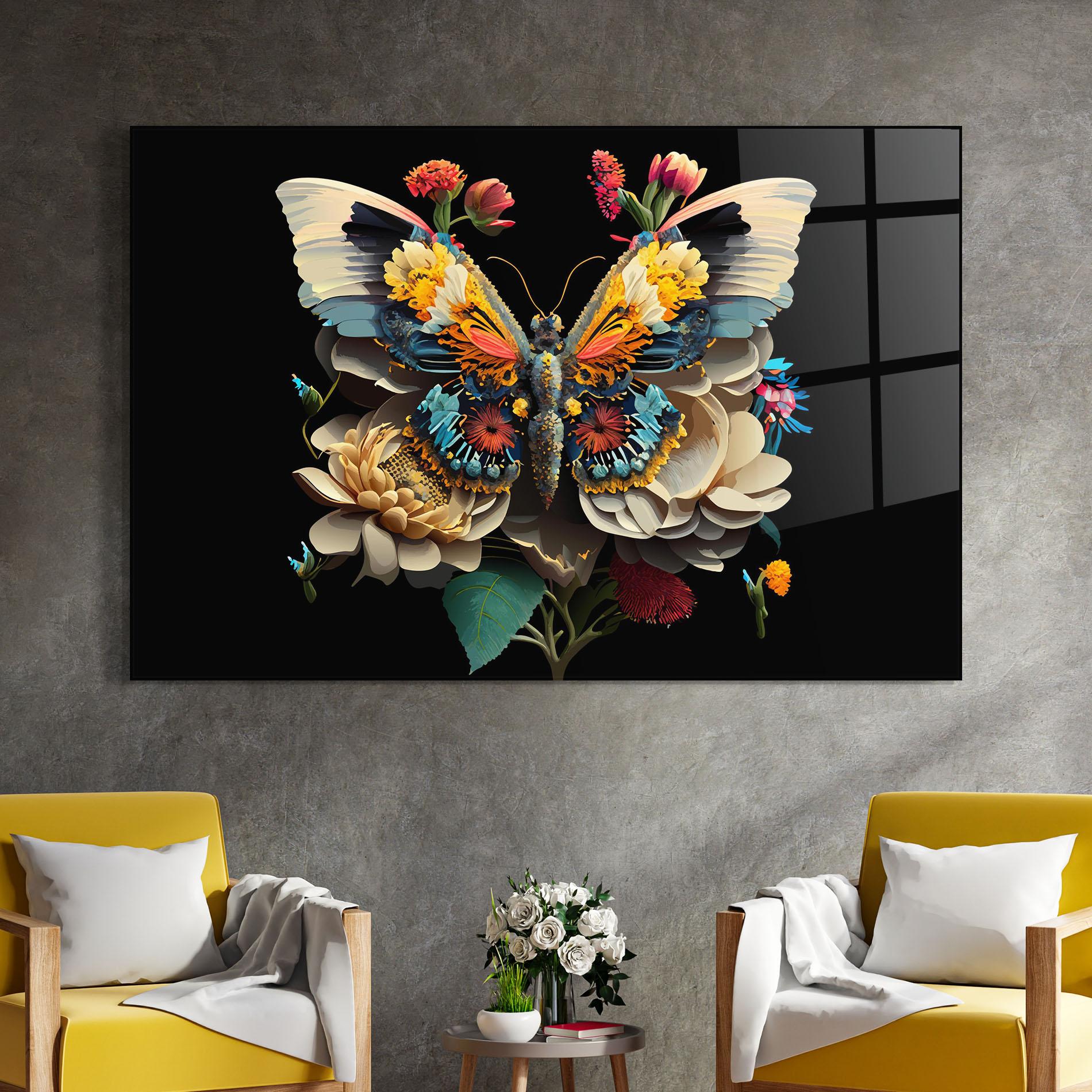 Glasbild Colorful Butterfly mockup 4