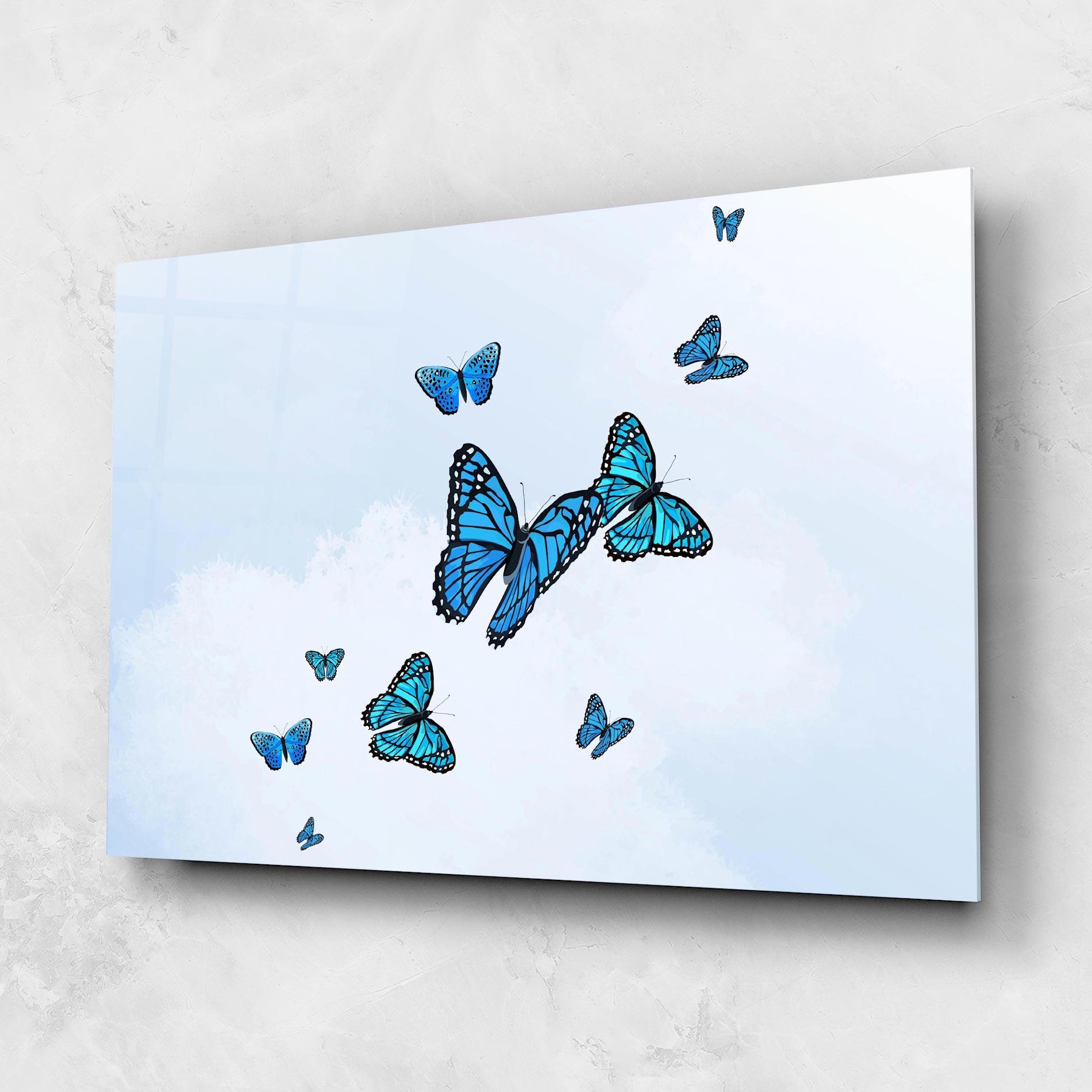 Glasbild Blue Sky Butterfly mockup 1