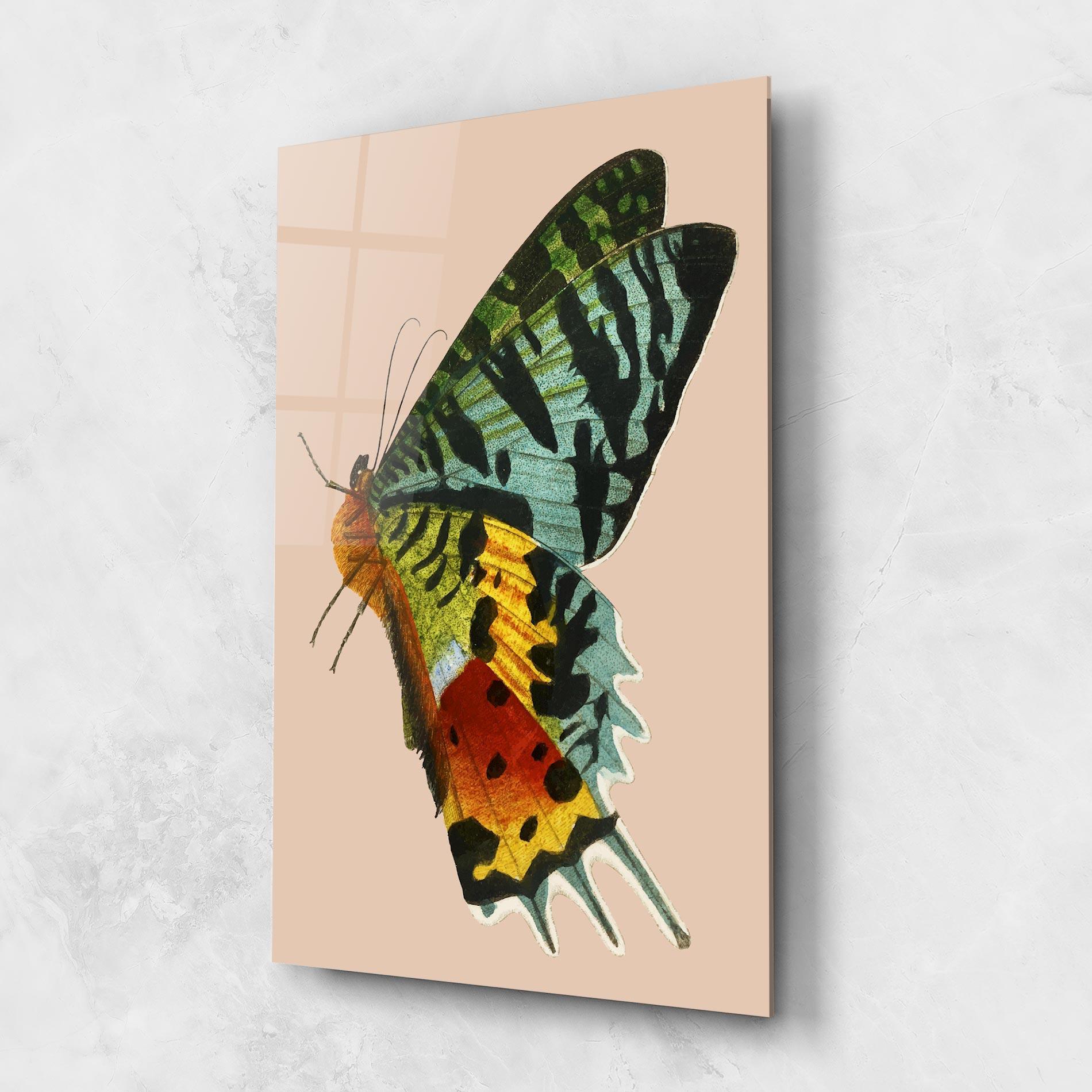 Glasbild Butterfly On Pink mockup 1