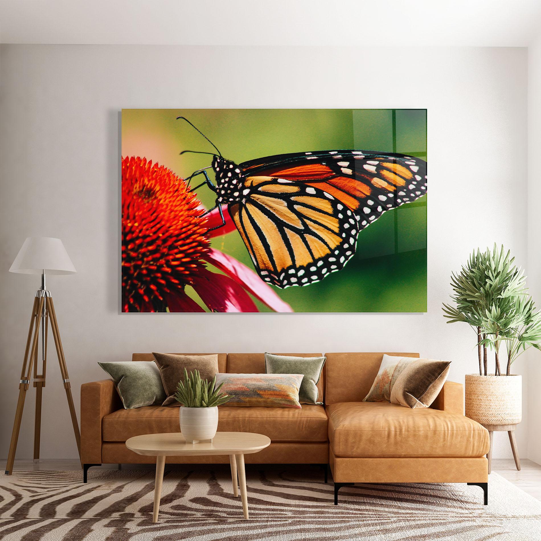 Glasbild Big Orange Butterfly mockup 7