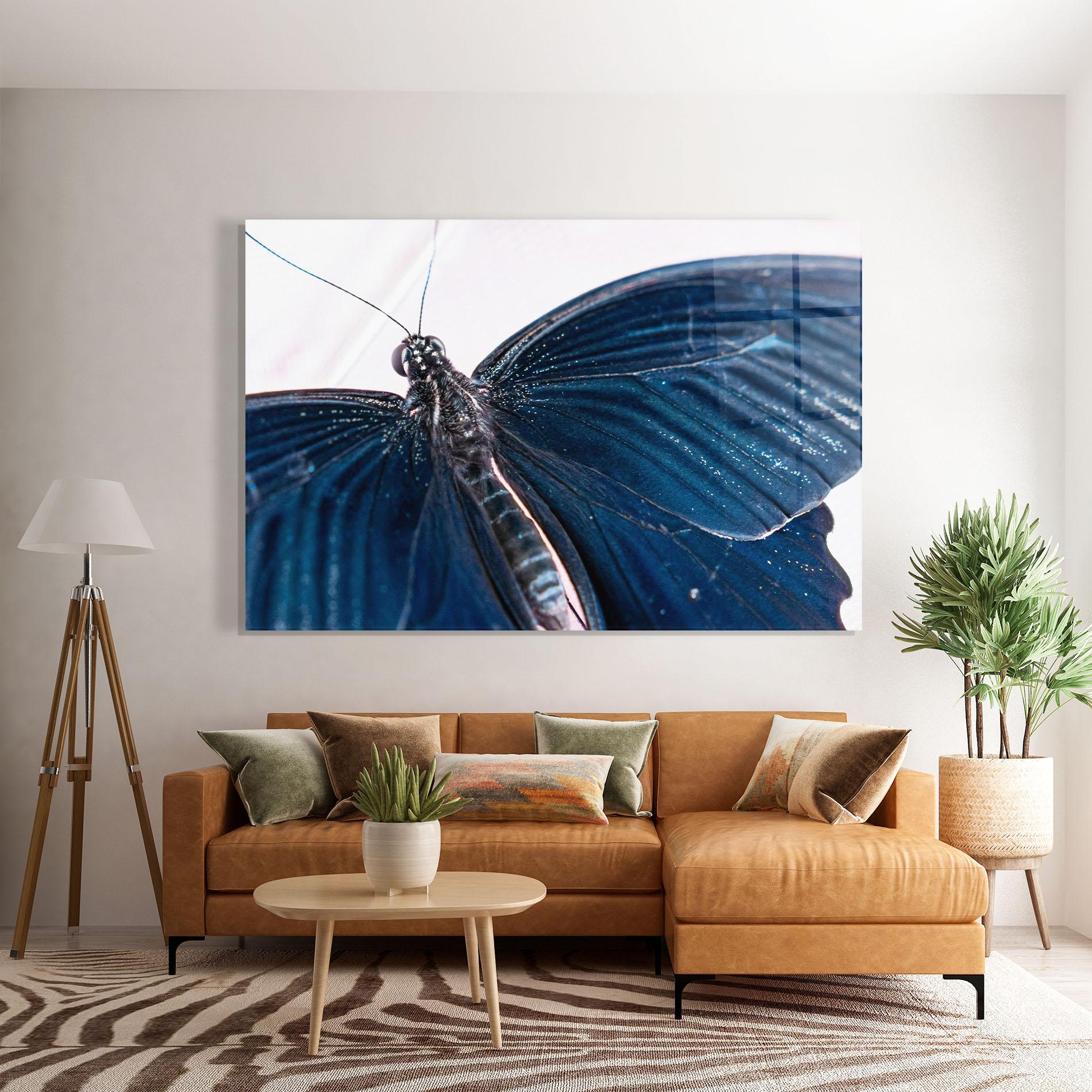 Glasbild Blue Butterfly mockup 7