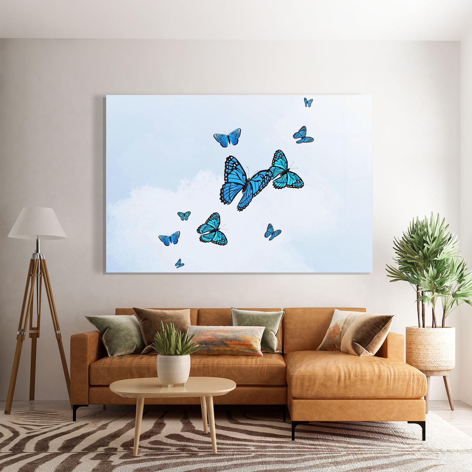 Glasbild Blue Sky Butterfly mockup 7