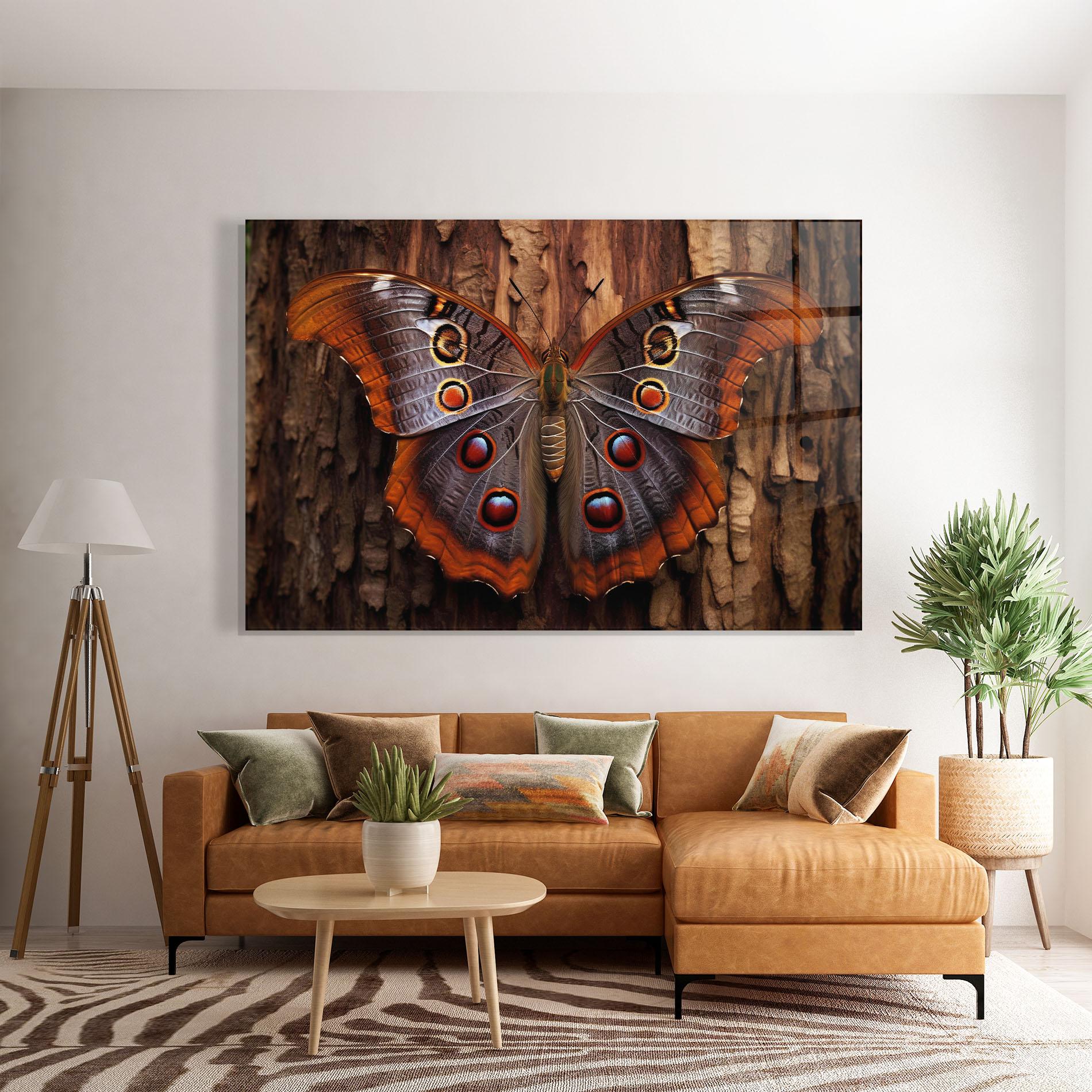 Glasbild Brown Eyes Butterfly mockup 7