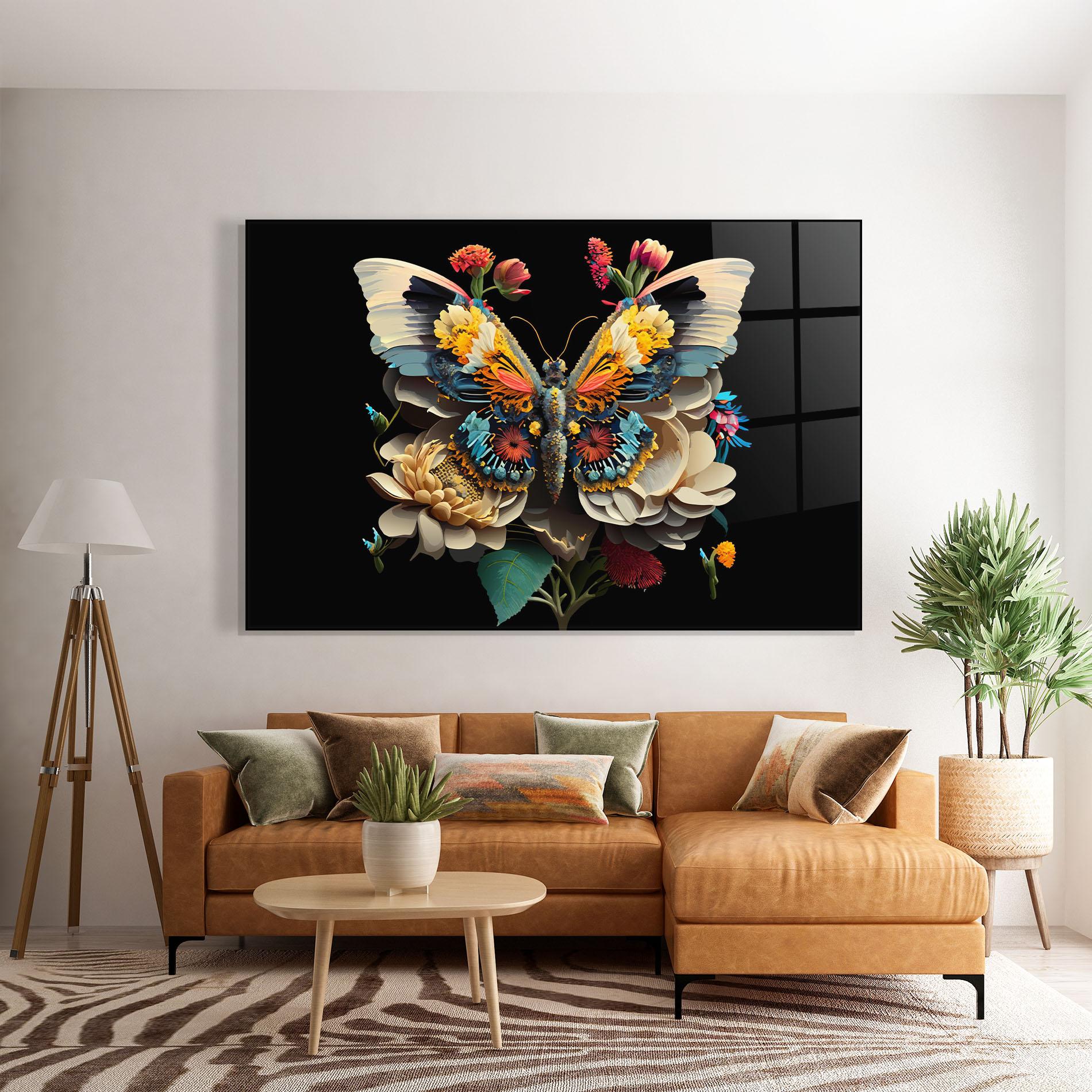 Glasbild Colorful Butterfly mockup 7