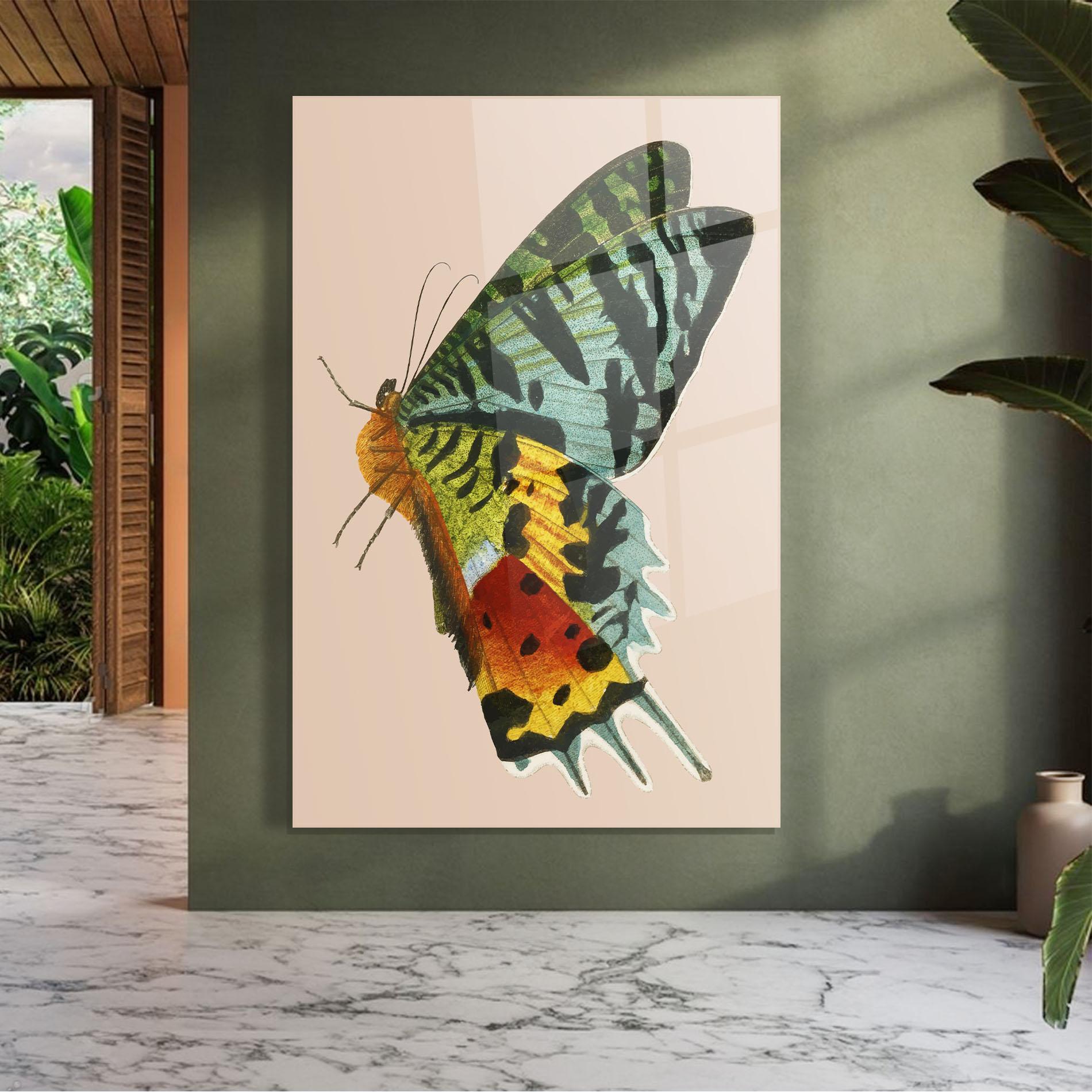 Glasbild Butterfly On Pink mockup 7