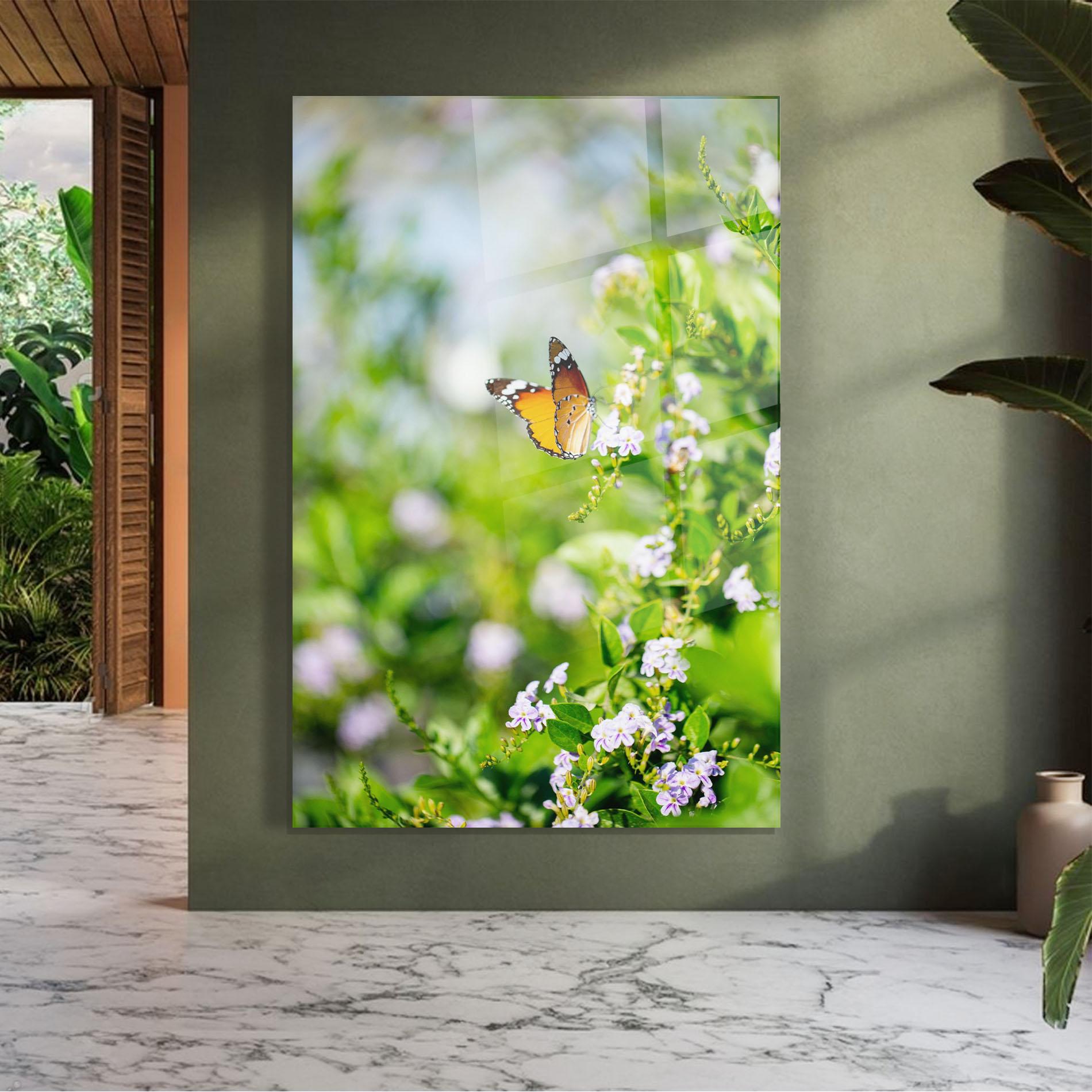 Glasbild Little Orange Elephant mockup 7