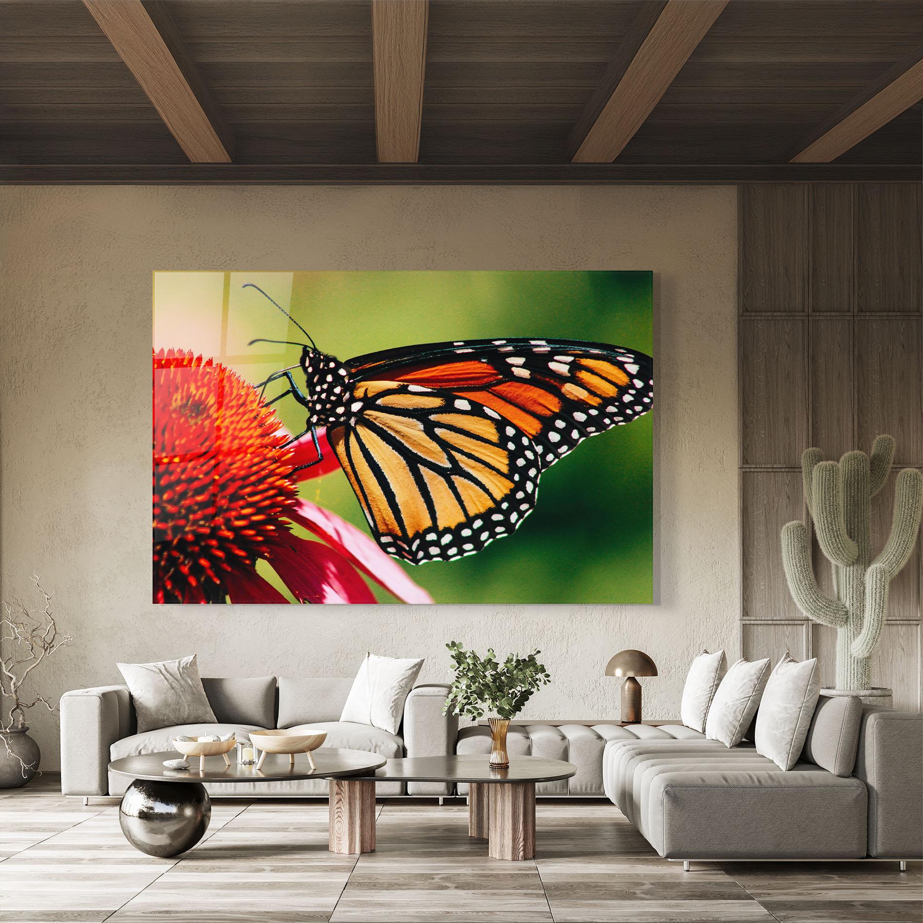 Glasbild Big Orange Butterfly mockup 8