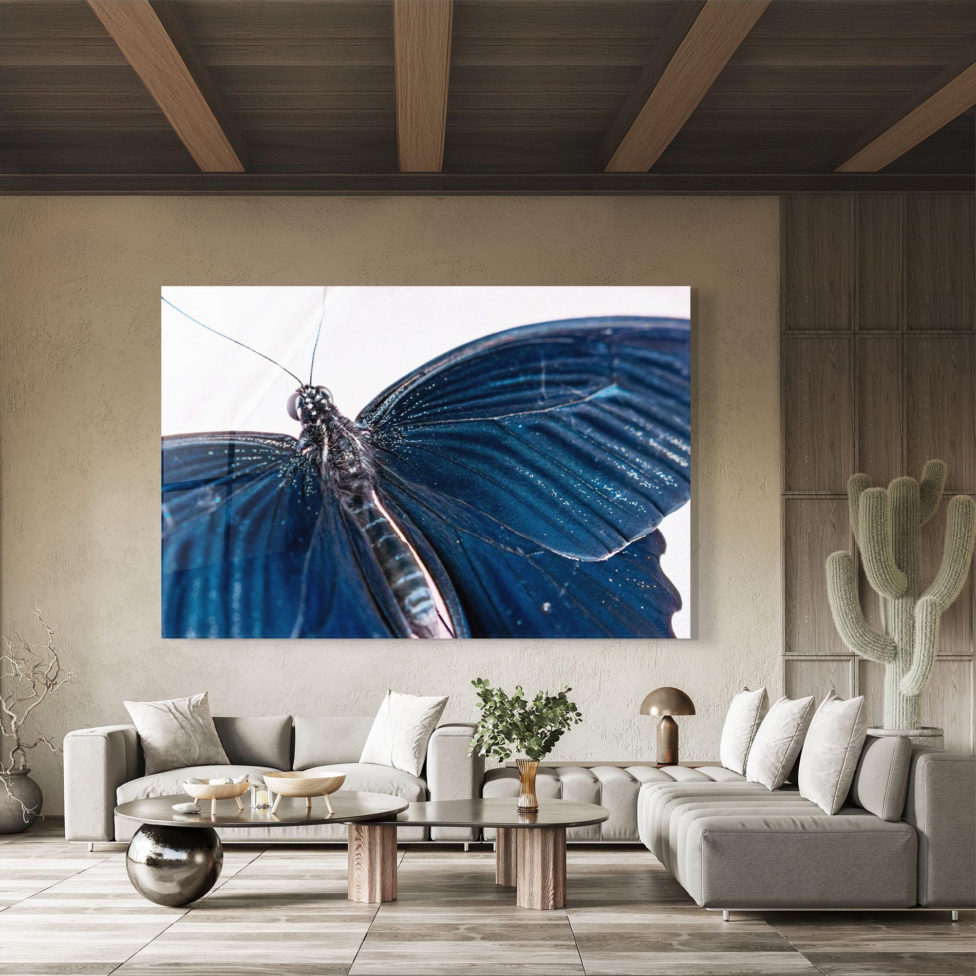 Glasbild Blue Butterfly mockup 8