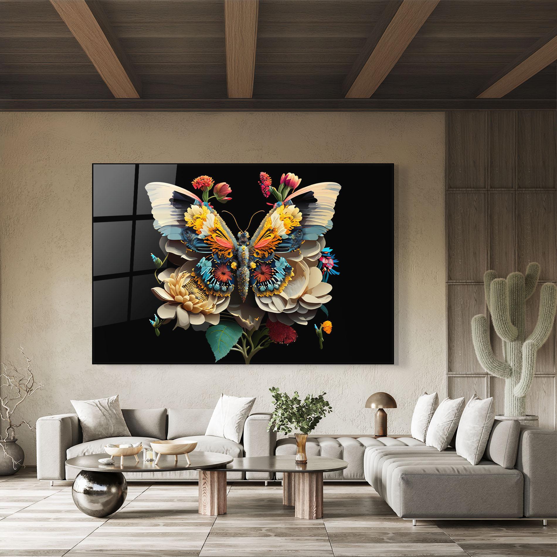 Glasbild Colorful Butterfly mockup 8