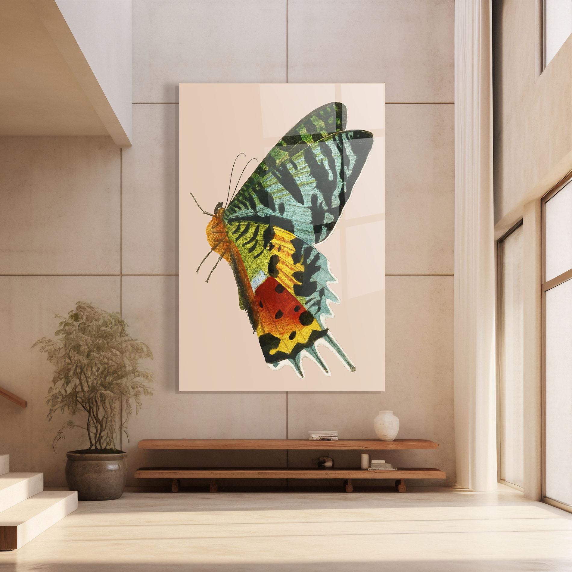 Glasbild Butterfly On Pink mockup 8