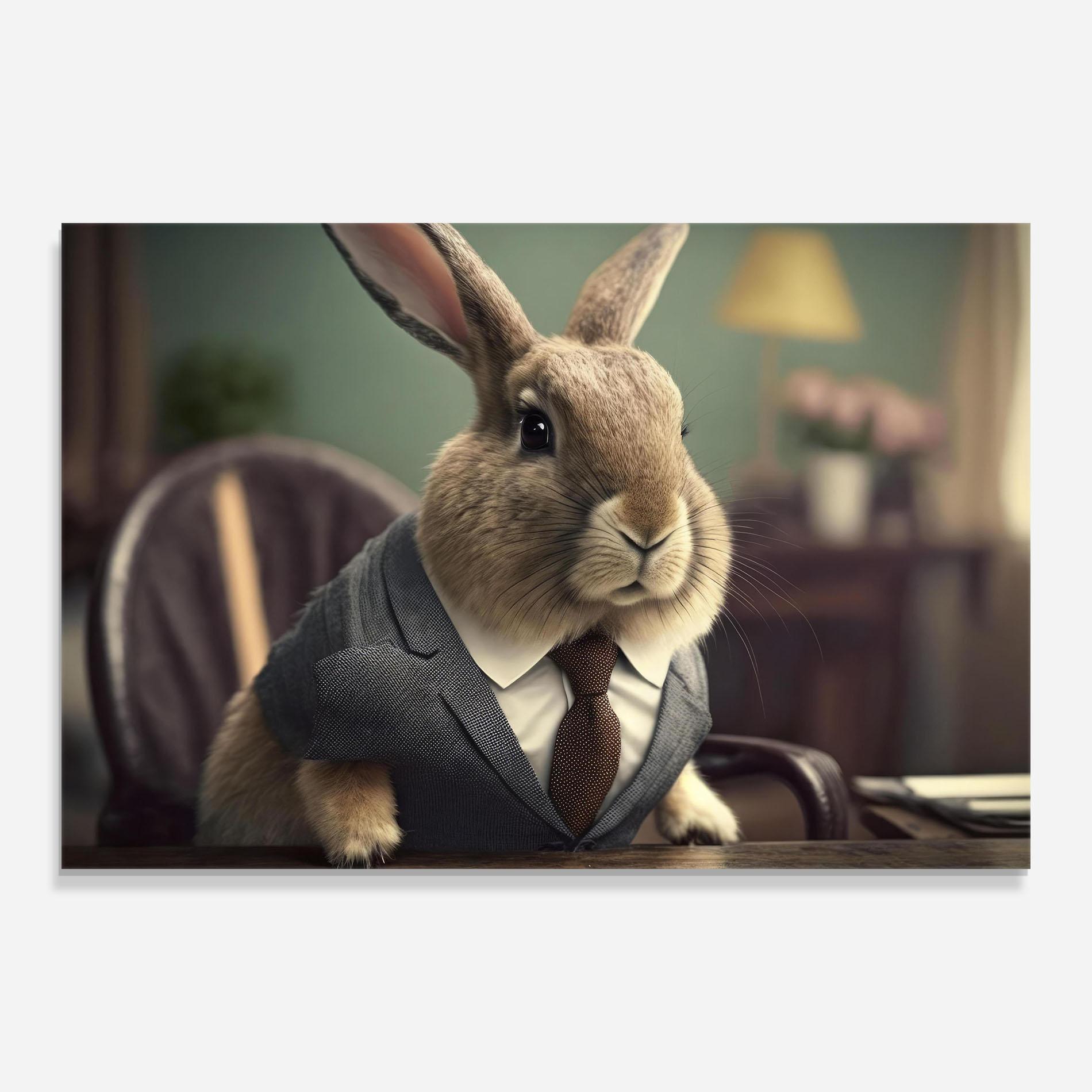 Glasbild Business Suit Bunny mockup 0