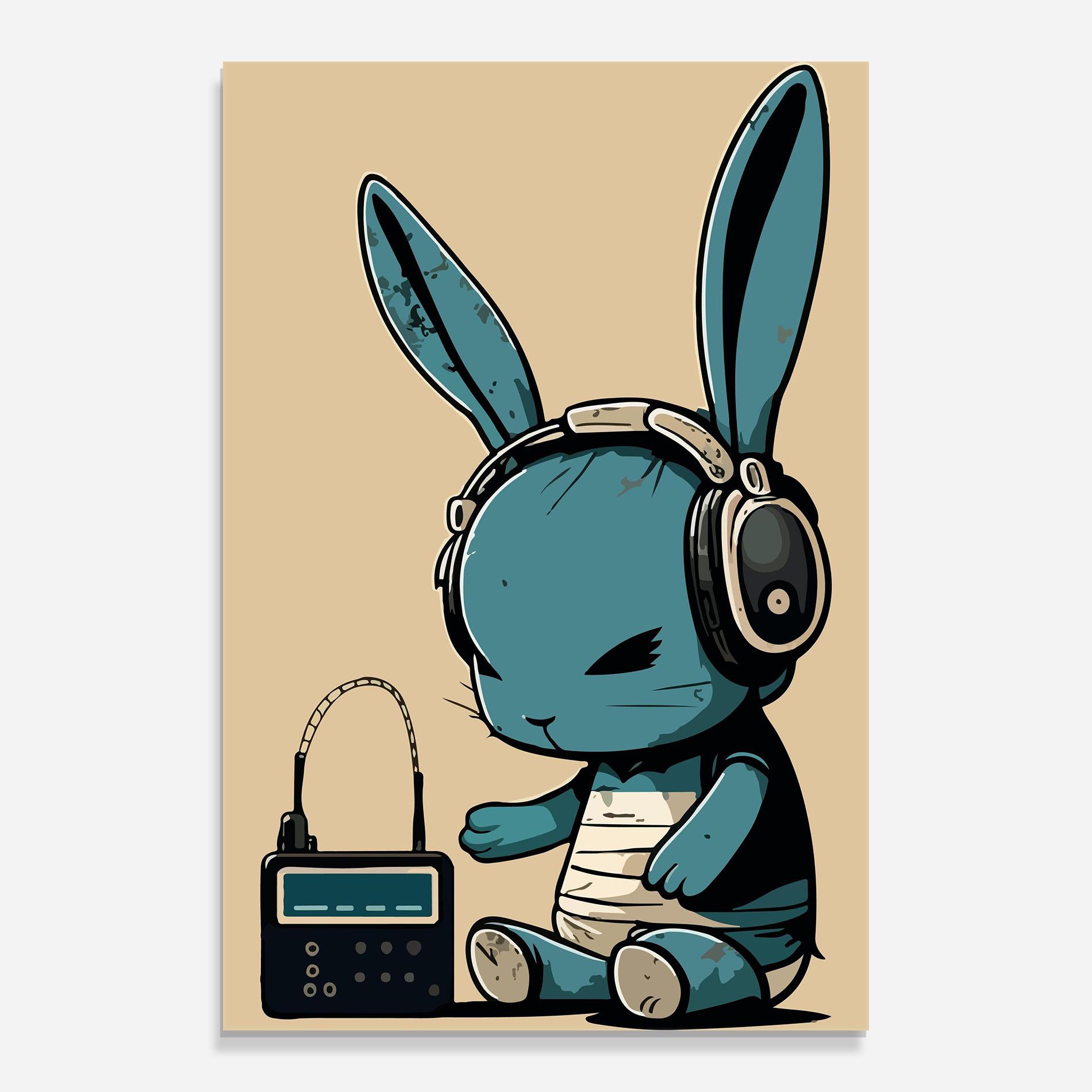 Glasbild Blue Baby Bunny mockup 0
