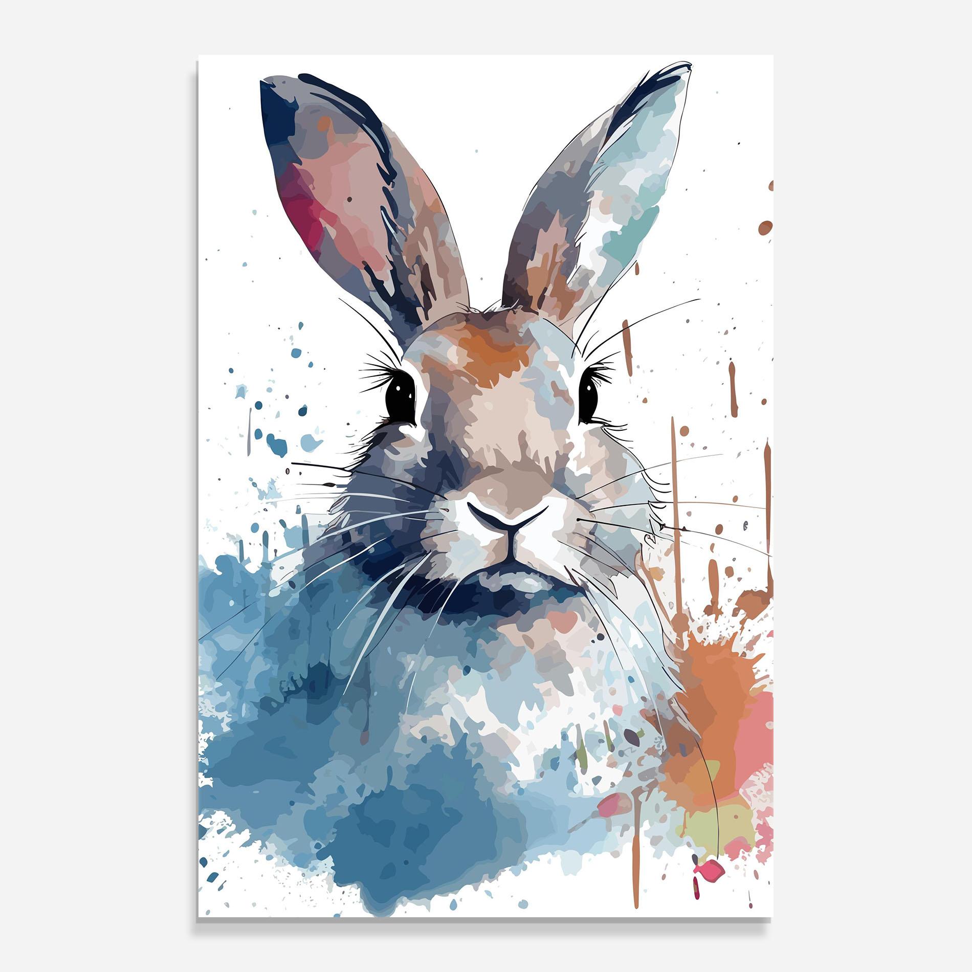 Glasbild Bunny Art Splash mockup 0