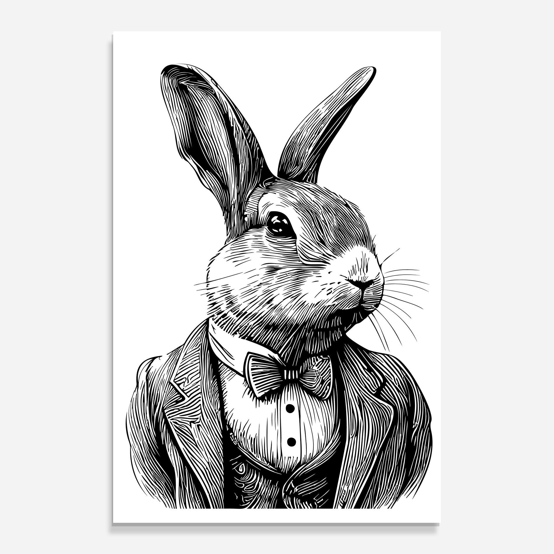 Glasbild Bunny In Suit mockup 0