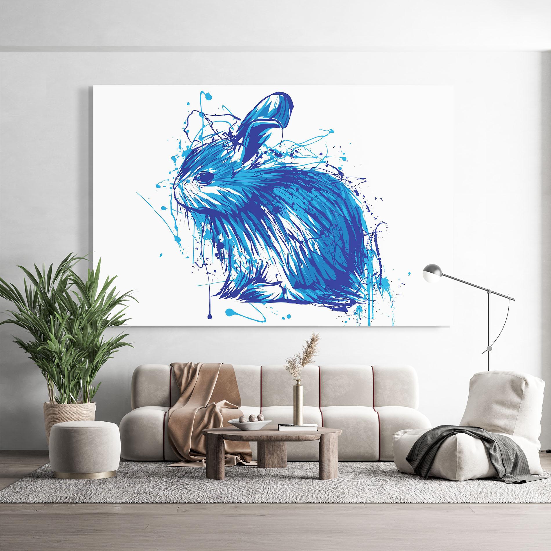 Glasbild Blue Bunny mockup 9